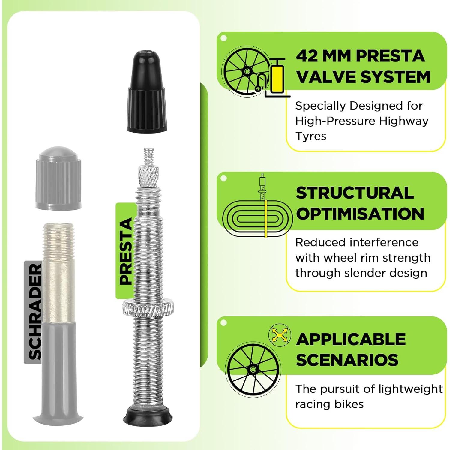 2 Tubos de Bicicleta 700C Hydencamm con Válvula Presta 42mm