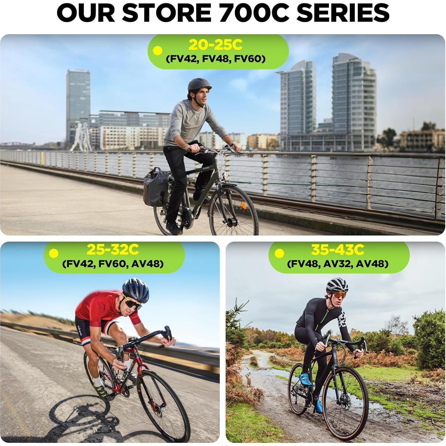 2 Tubos de Bicicleta 700C Hydencamm con Válvula Presta 42mm