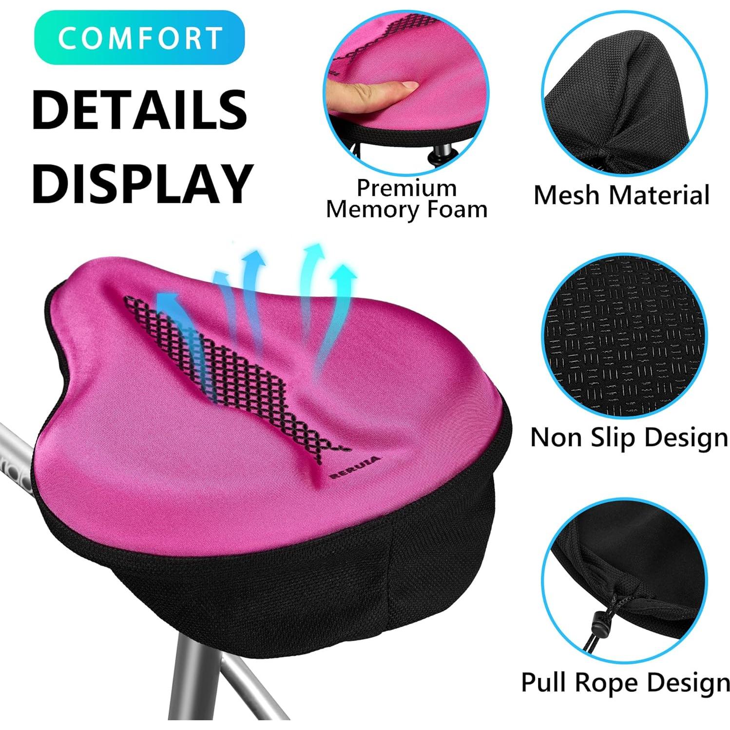 Funda de Asiento de Bicicleta Acolchada RERUIA Rosa 28x25cm