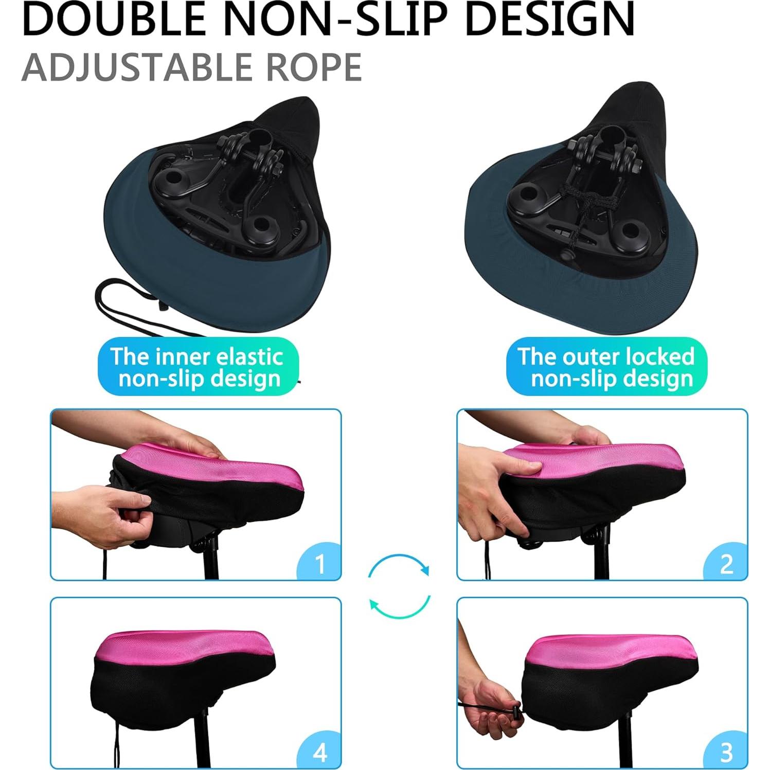 Funda de Asiento de Bicicleta Acolchada RERUIA Rosa 28x25cm