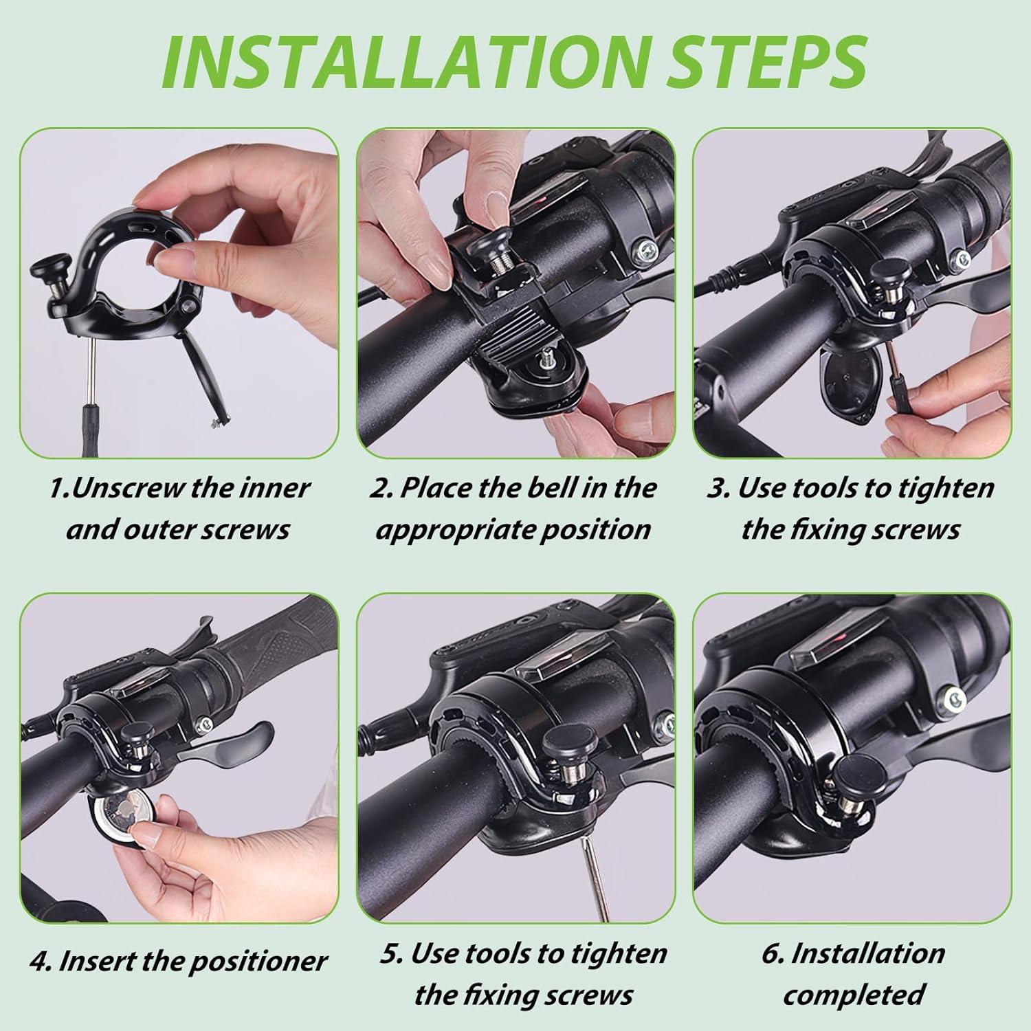 Campana de Bicicleta EBQOSK con Soporte para AirTag - Resistente al Agua