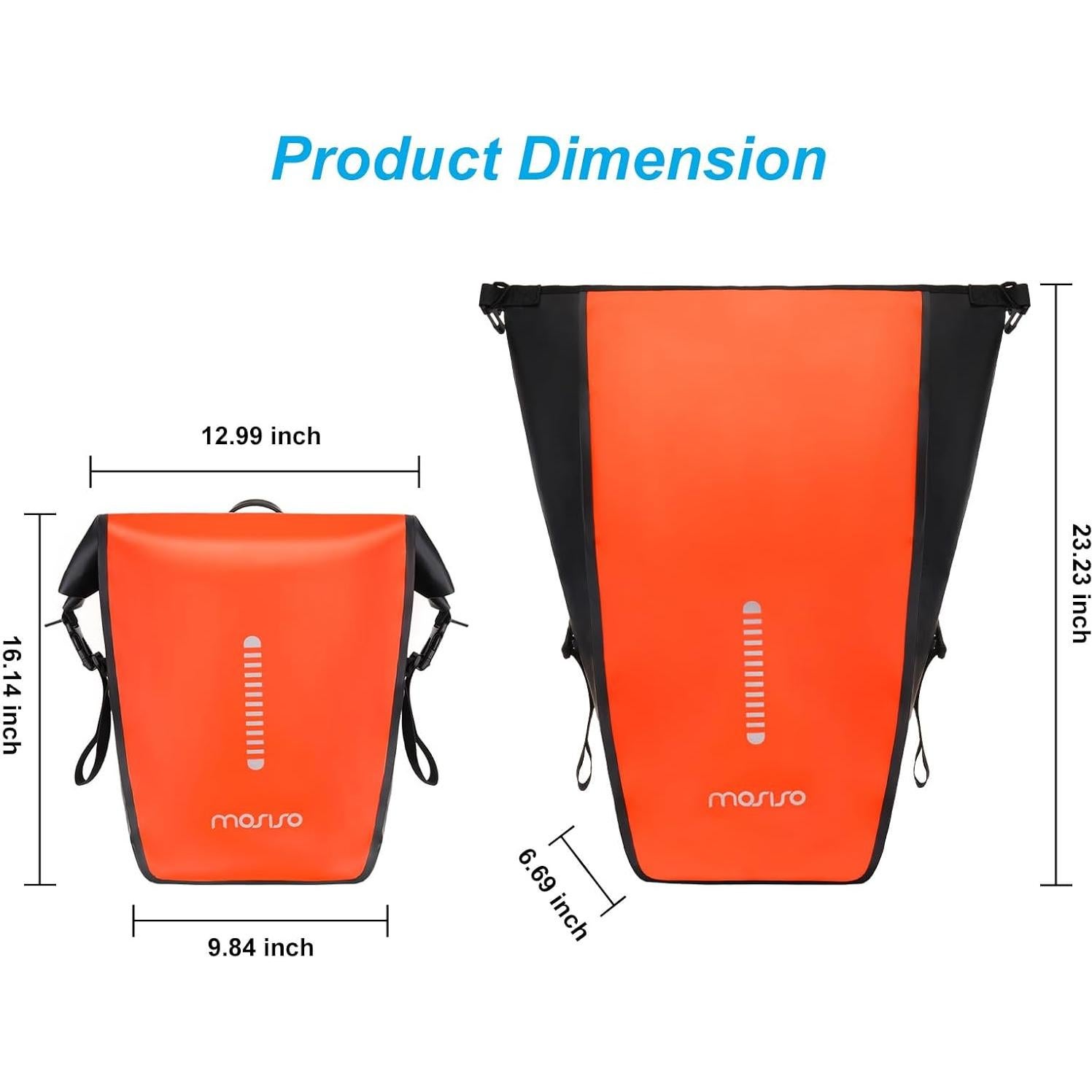 Alforjas para Bicicleta MOSISO 18L Impermeables Naranja