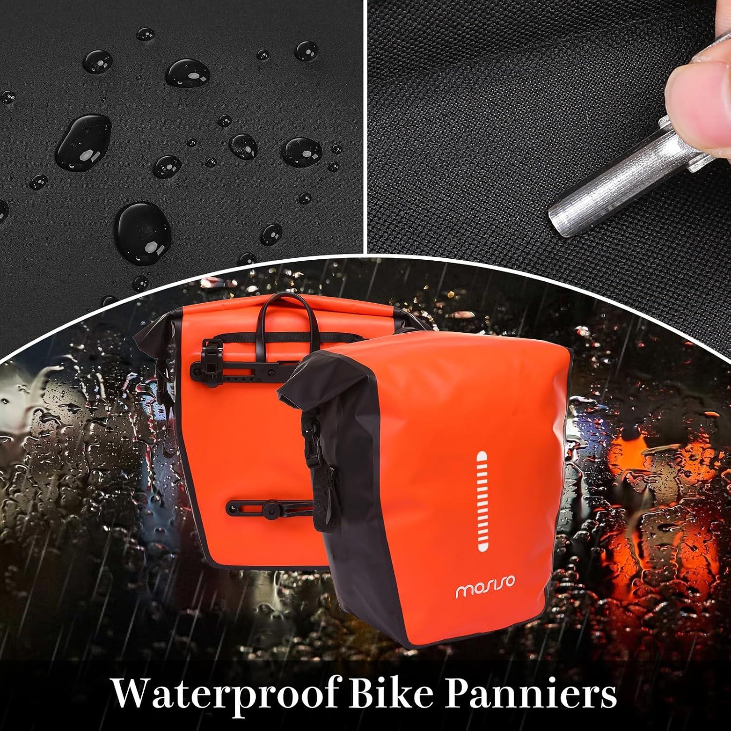 Alforjas para Bicicleta MOSISO 18L Impermeables Naranja