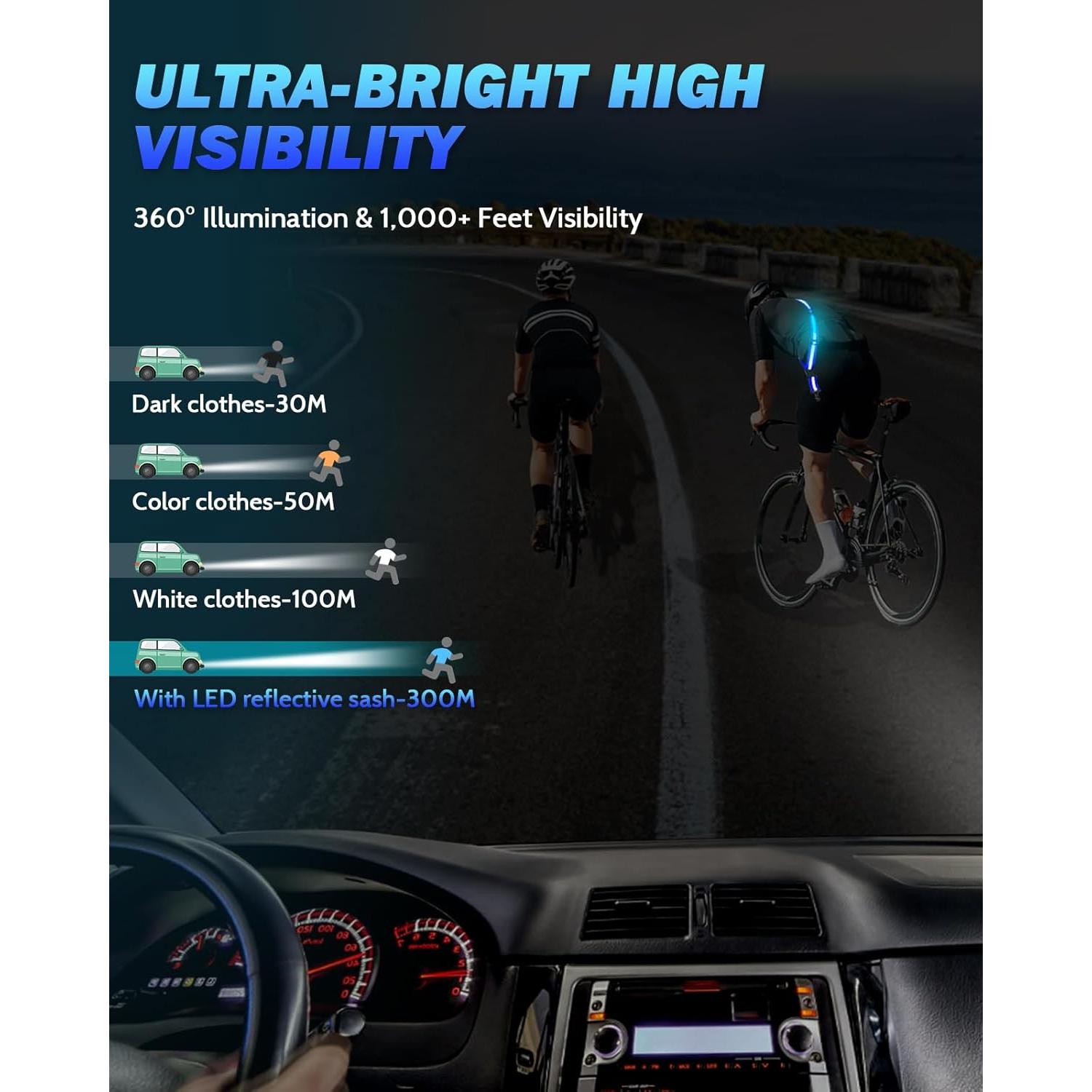 Cinturón Reflectante LED Fitense - 5 Colores y 3 Modos