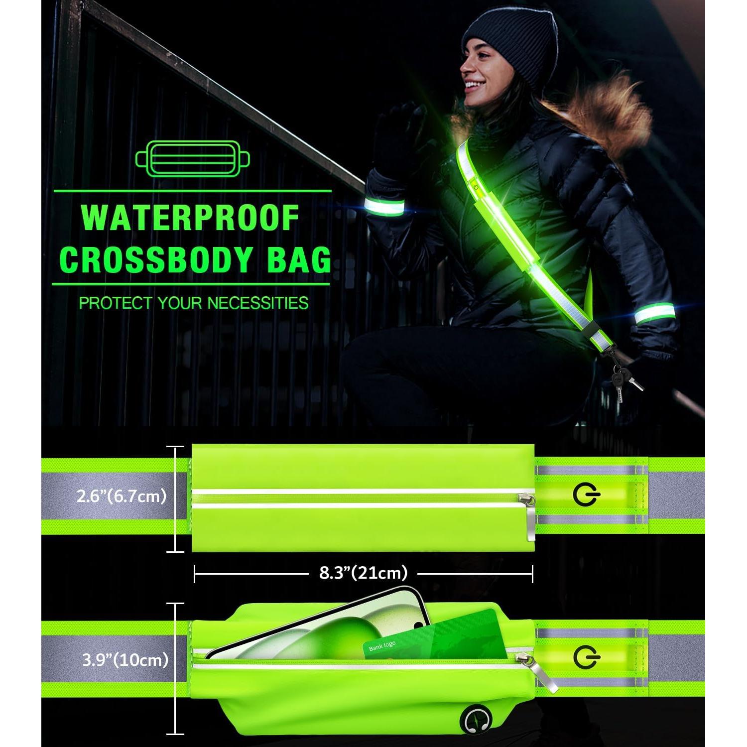 Cinturón Reflectante LED Ylzzrs XK002 Ajustable Verde