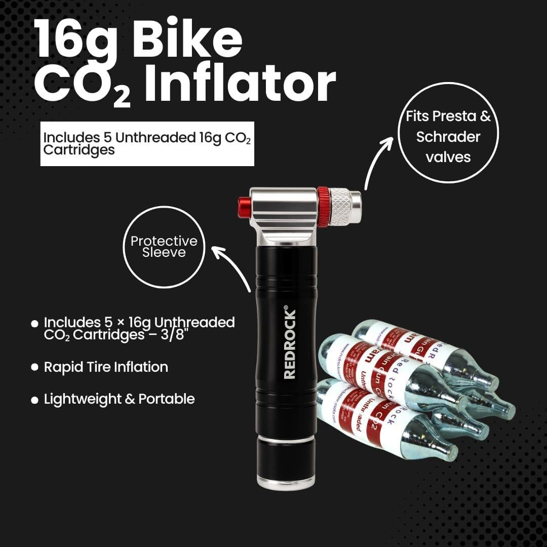 Kit Inflador CO2 RedRock 16g para Bicicletas - Rápido y Portátil