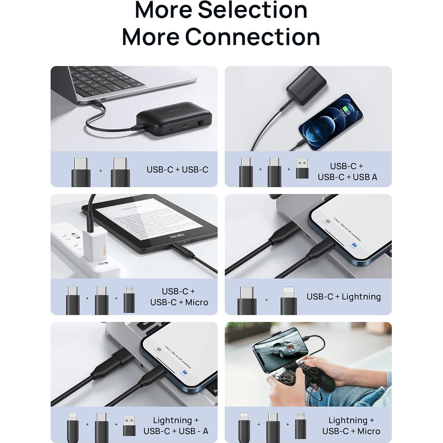 Hub USB C 7-en-1 JSAUX con HDMI 4K y 100W de carga