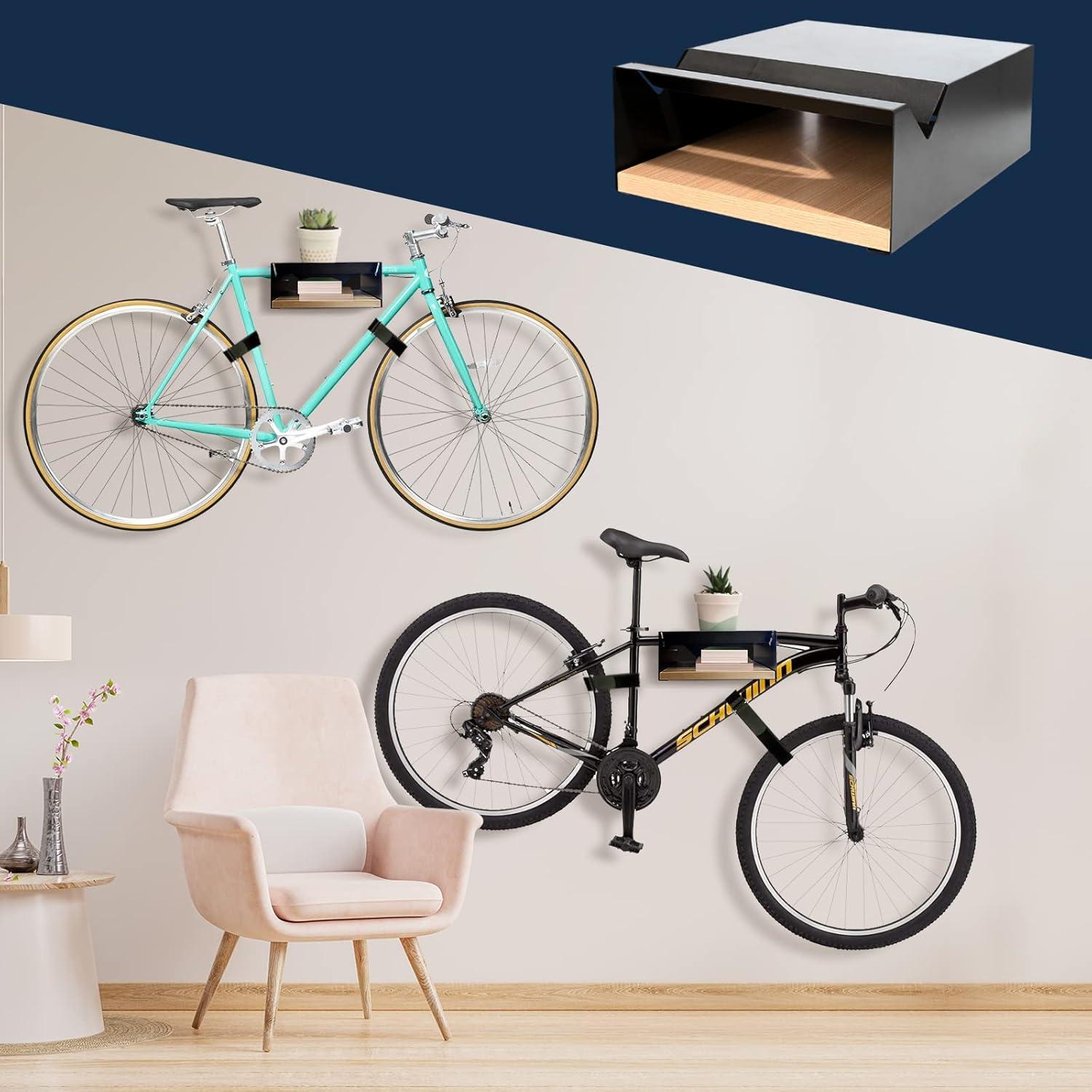 Soporte de Pared para Bicicleta MOSHAY S-Rack Aluminio y Madera