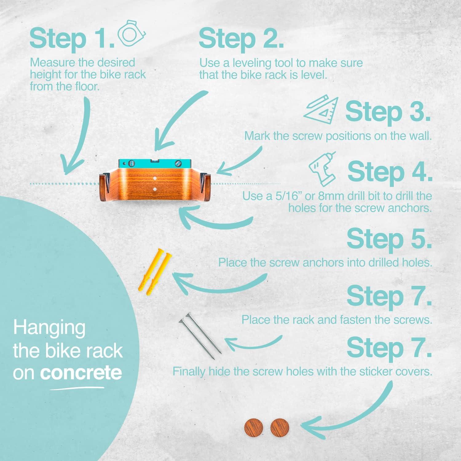 Soporte de Pared para Bicicleta WOKK - Madera Ingenierizada, 18 kg