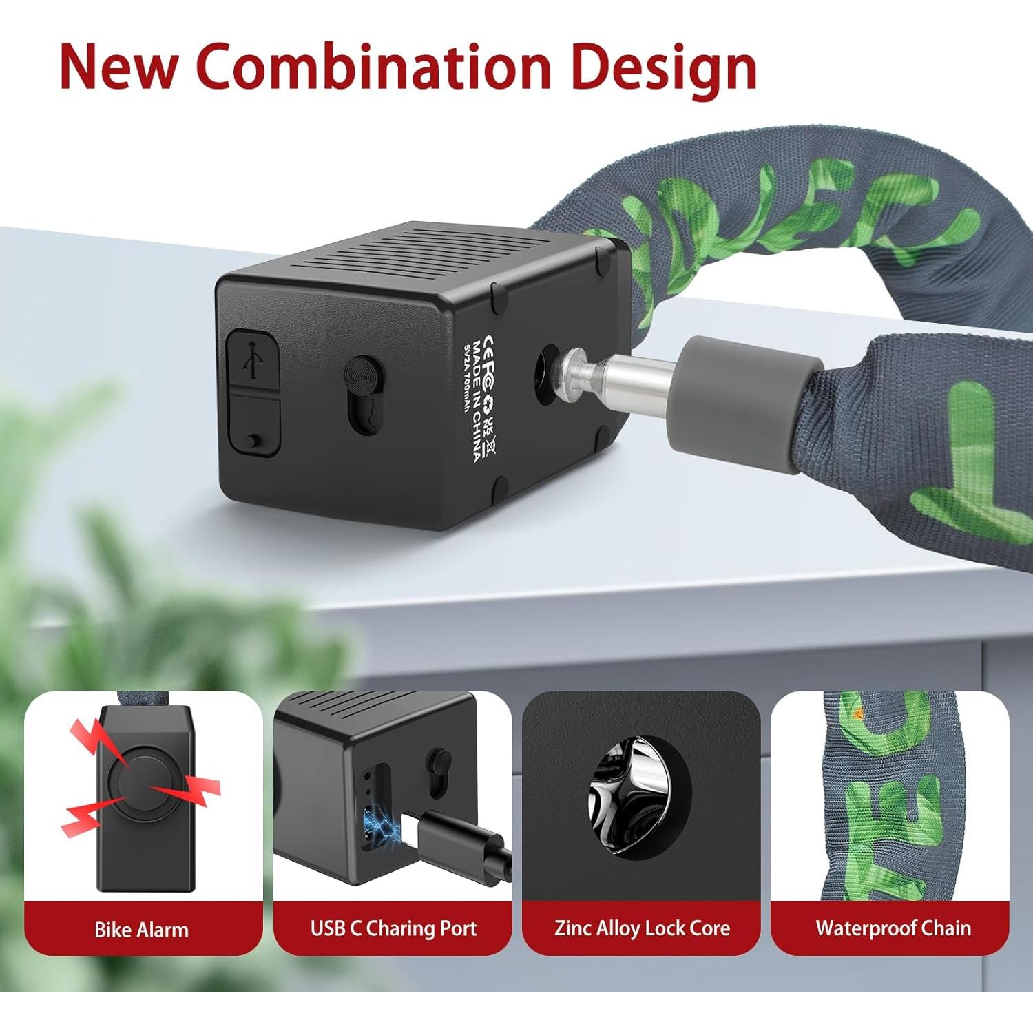 Candado de Bicicleta Inteligente BANGTING con Alarma 110dB