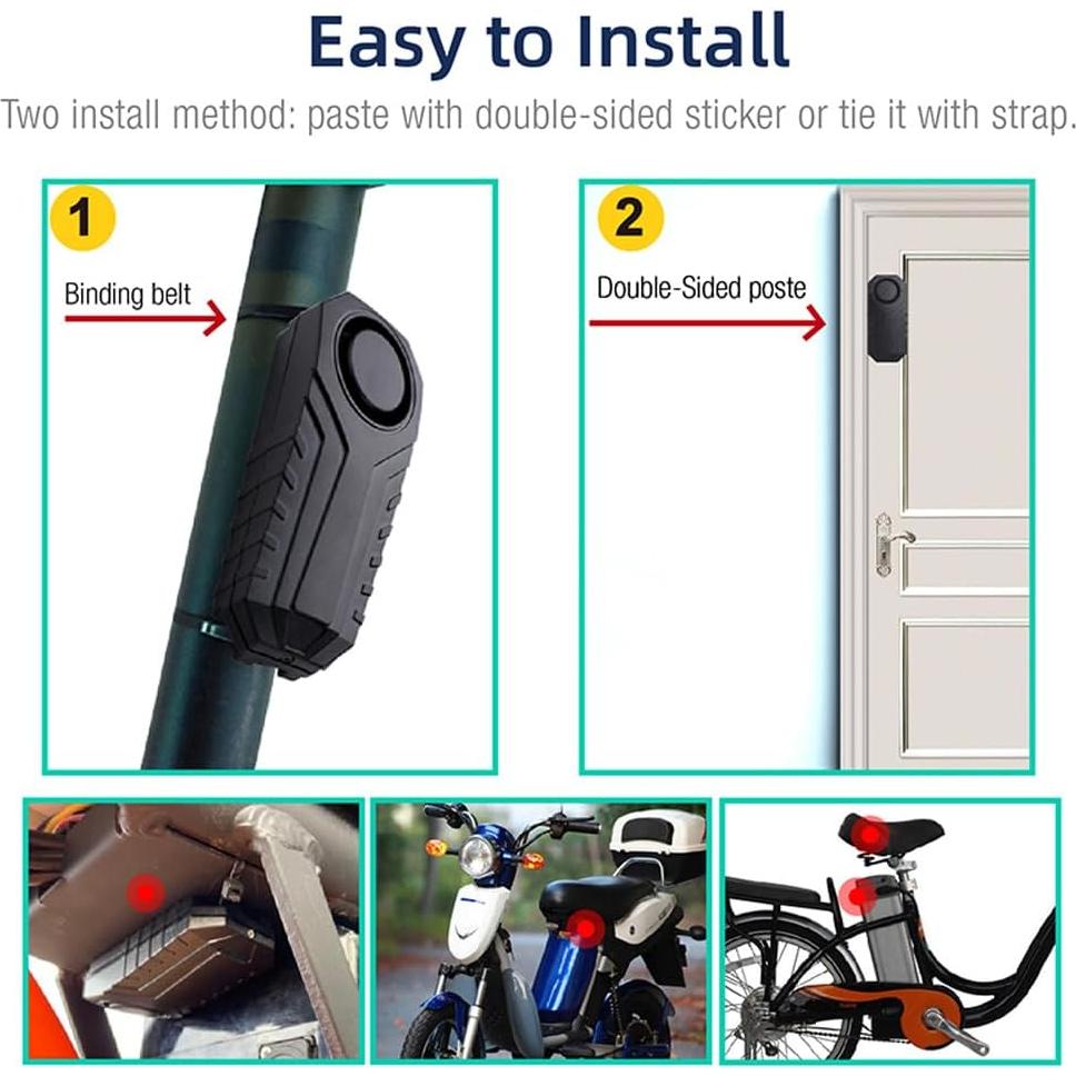 Alarma Antirrobo Inalámbrica Enegg Vibration-Alarm-ENSF22R 113dB