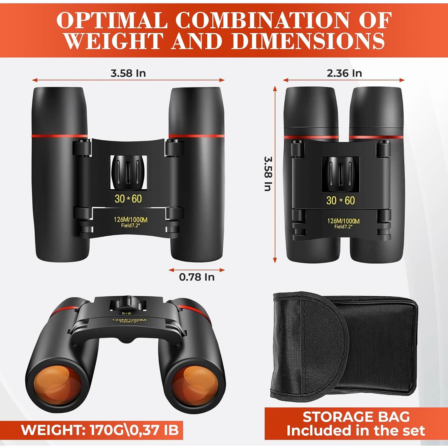 Binoculares Helo Big 30x60 Compactos para Observación de Aves