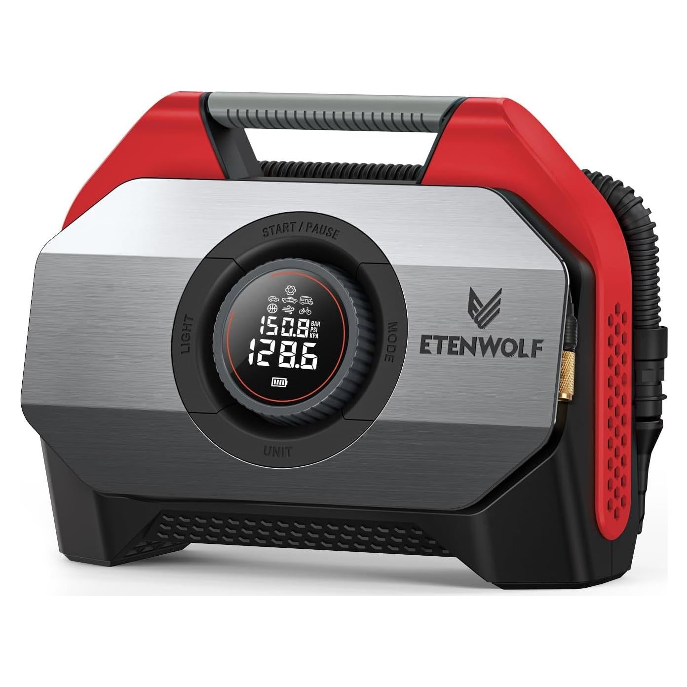 Compresor de Aire Portátil ETENWOLF Vortex S6 19200 mAh Rojo