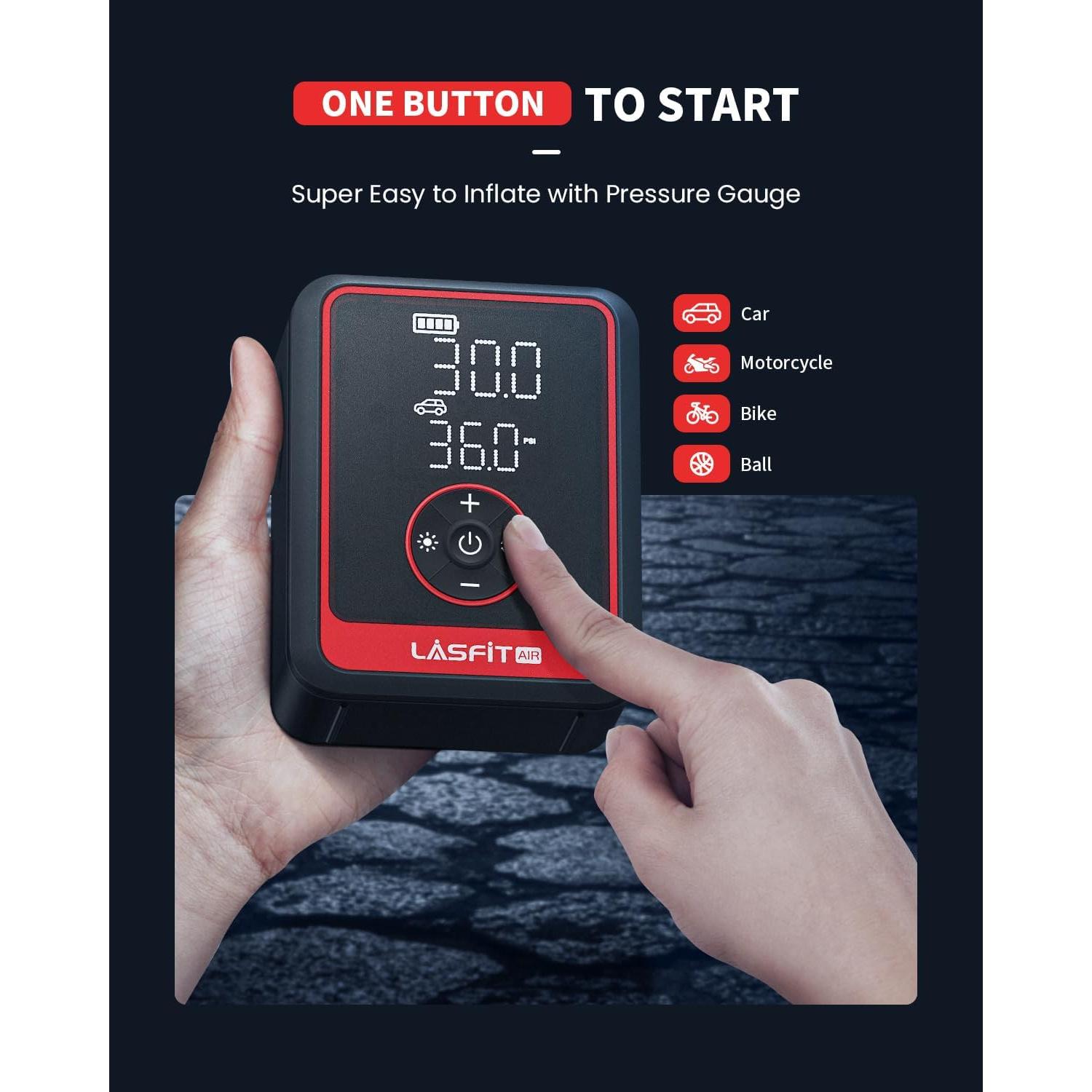 Inflador de Neumáticos Portátil LASFIT CR1 Pro 150PSI