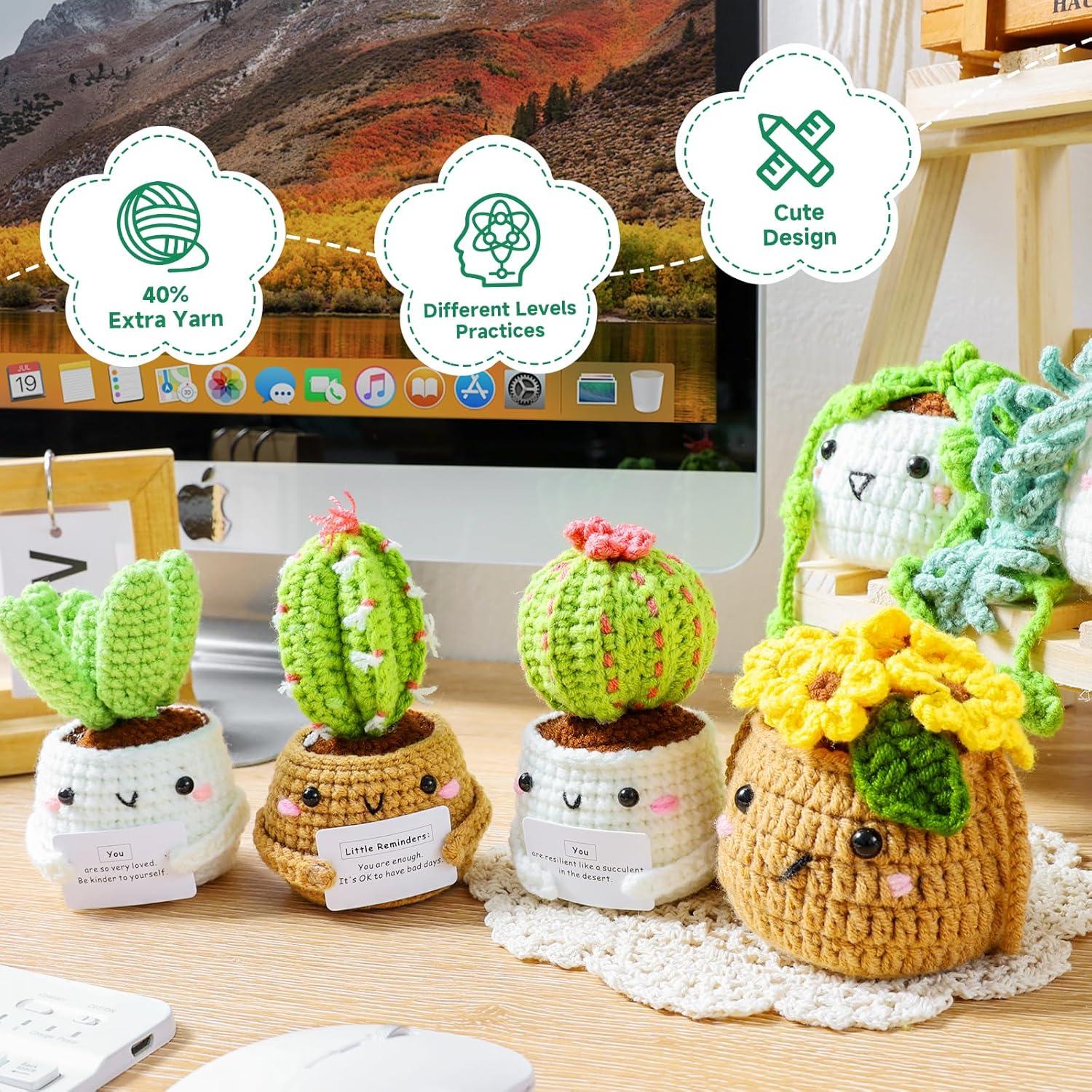 Kit de Crochet Imcrasy | 6 Plantas en Macetas | Tutoriales
