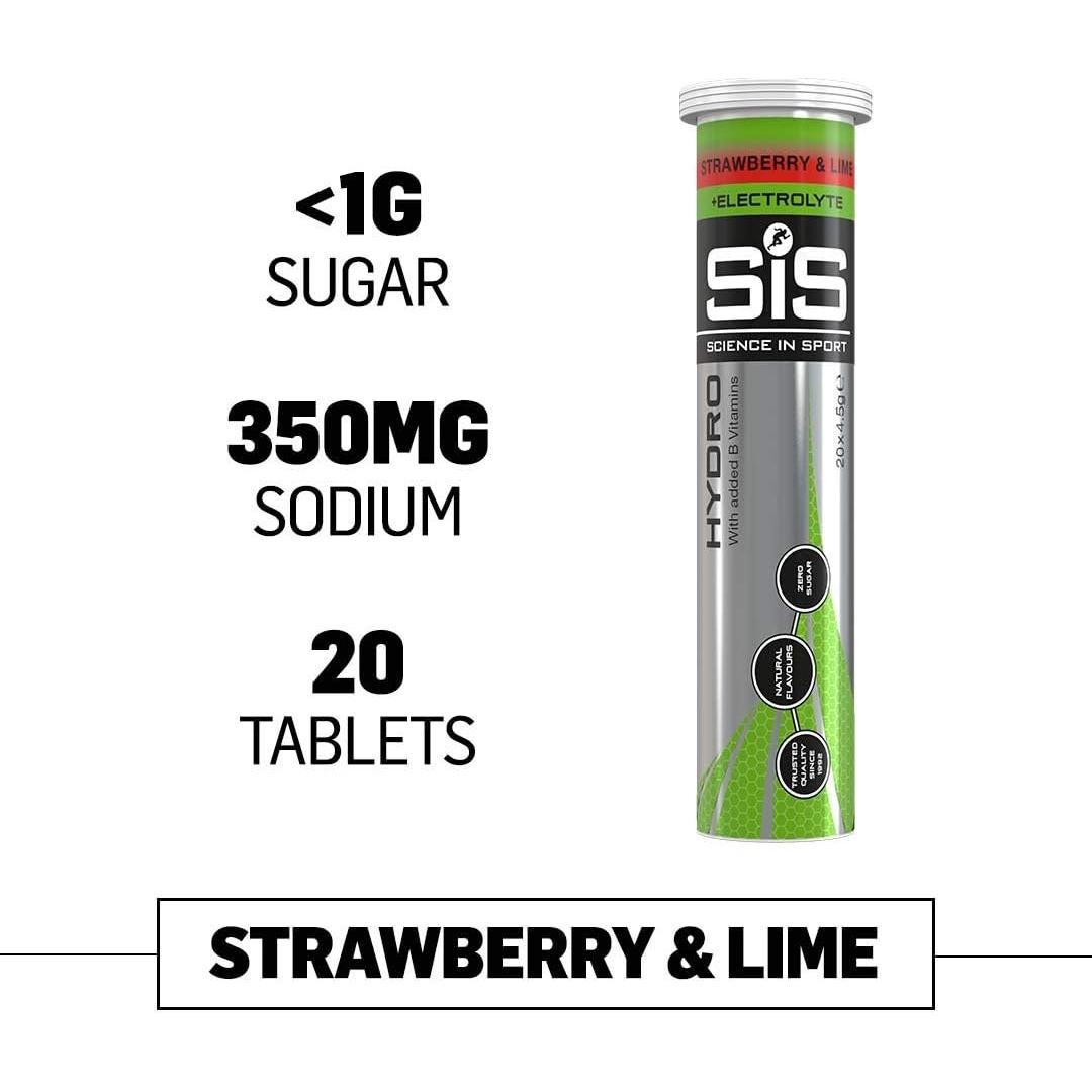 Tabletas Hidro Electrolyte Science in Sport Fresa y Lima 20 Unidades
