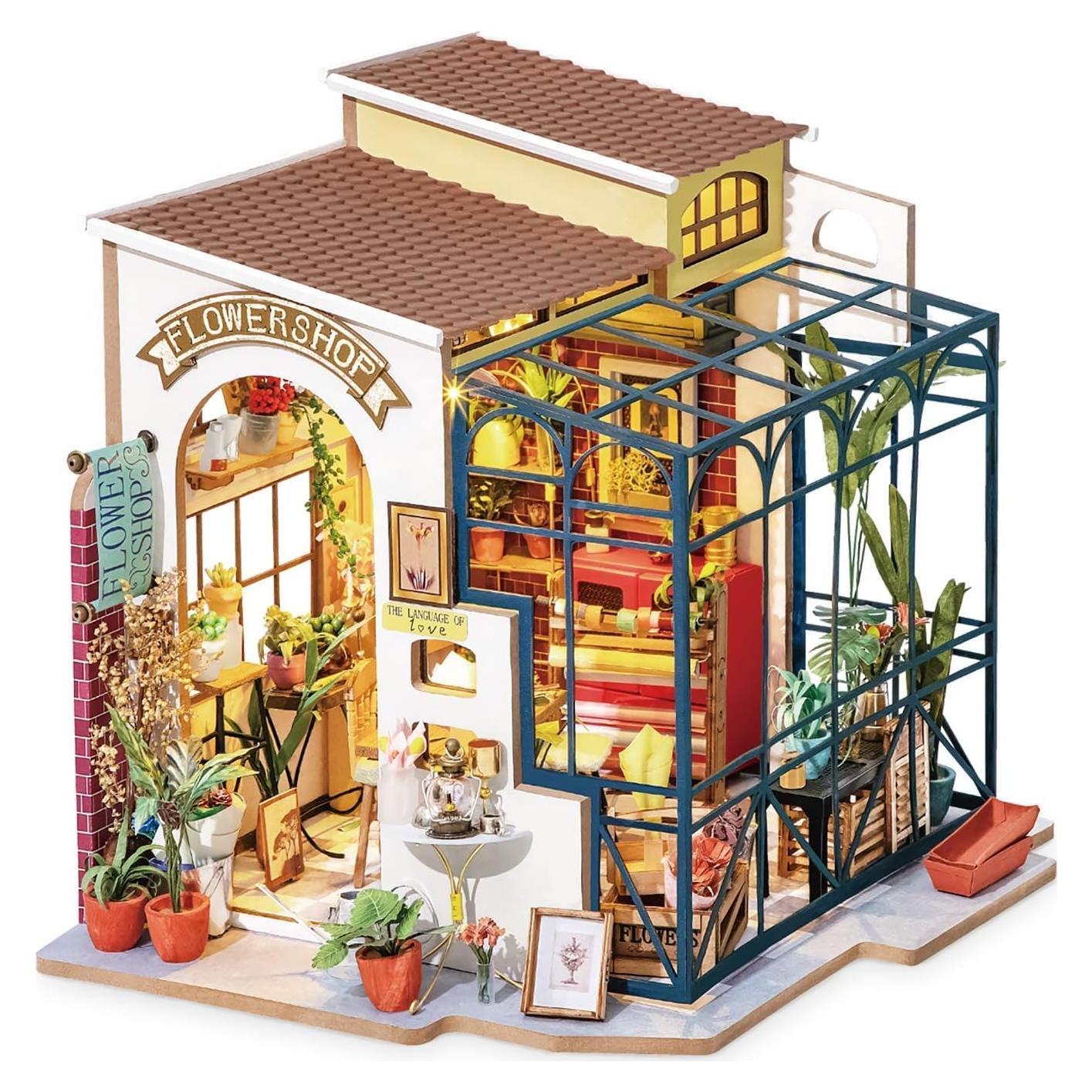 Rolife Kit Casa Miniatura DIY Tienda Flores 21.5x17.8x19.1cm