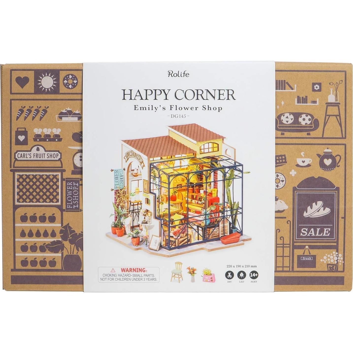 Rolife Kit Casa Miniatura DIY Tienda Flores 21.5x17.8x19.1cm
