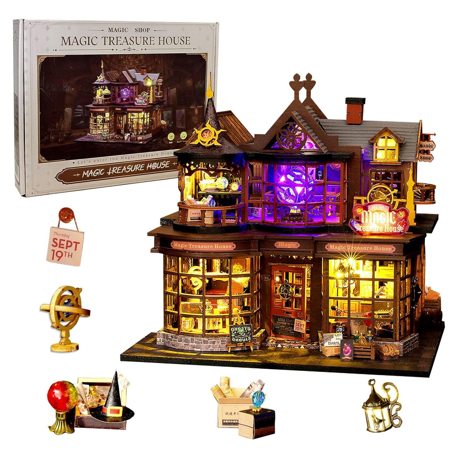 Kit Casa Miniatura DIY OurMiao Casa del Tesoro Mágico LED