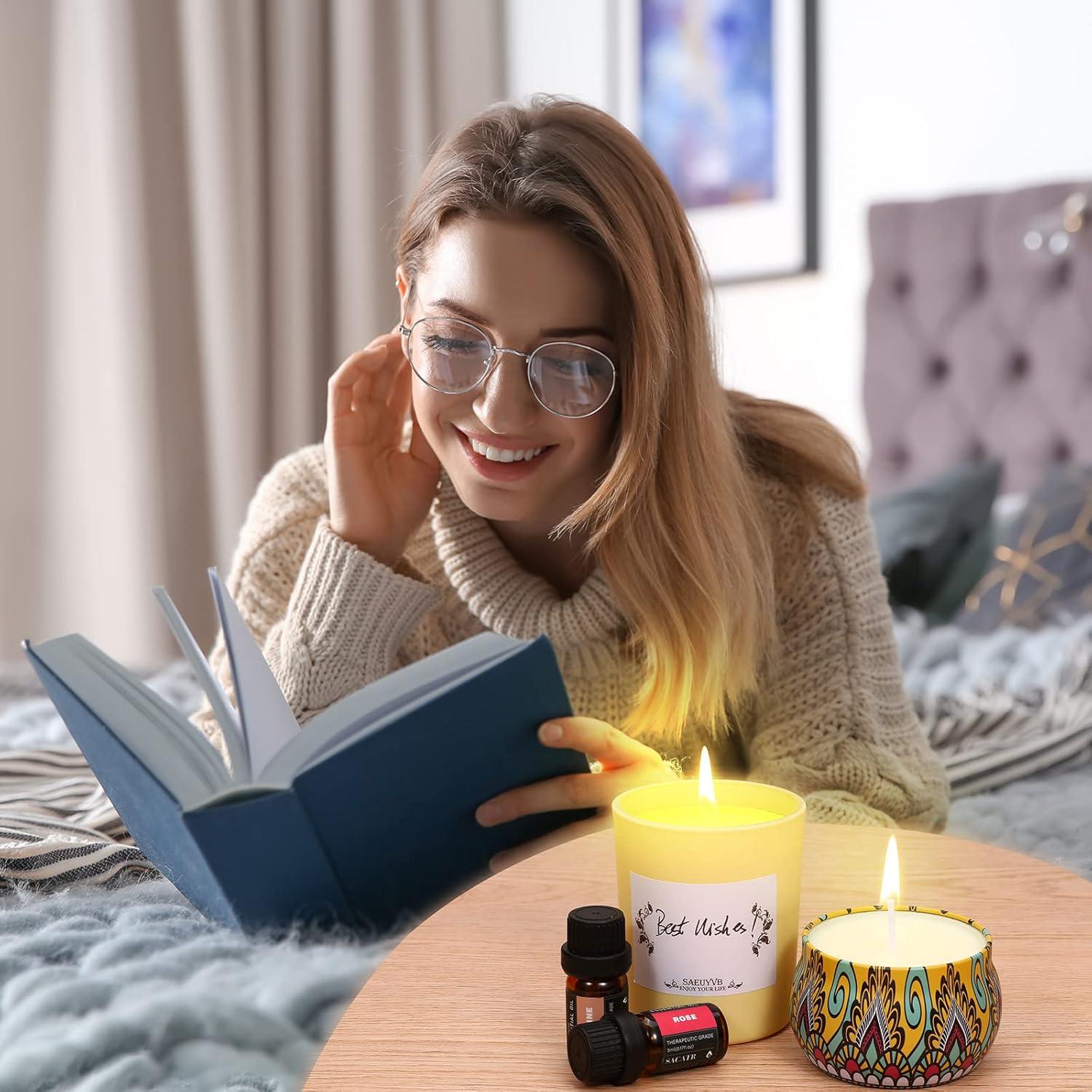 Kit de Fabricación de Velas SAEUYVB - 8 Latas y Olla LED