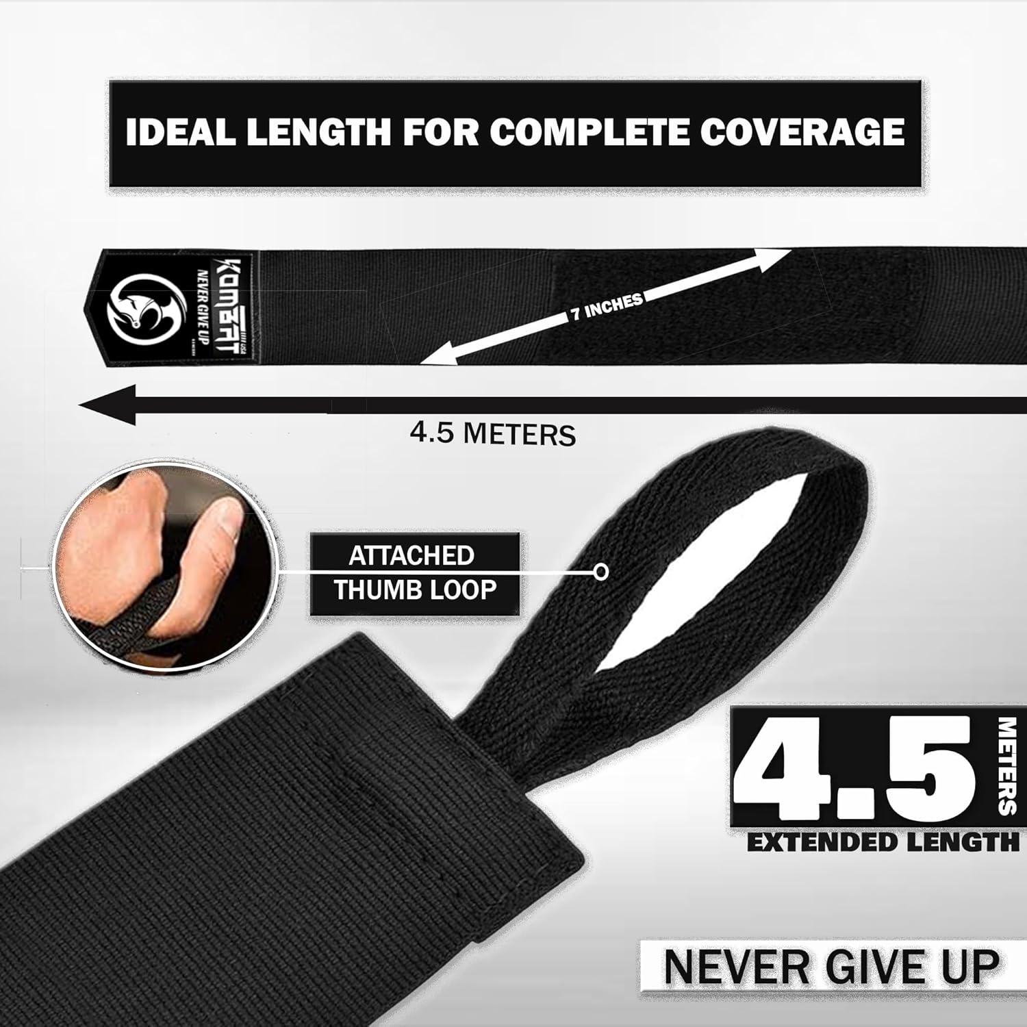 Vendas de Boxeo KOMBAT USA 457 cm Unisex - Soporte Muñeca