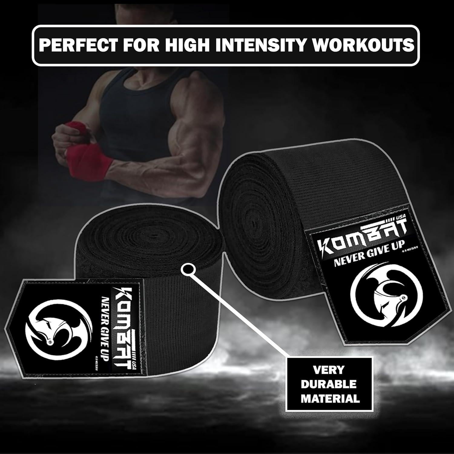 Vendas de Boxeo KOMBAT USA 457 cm Unisex - Soporte Muñeca