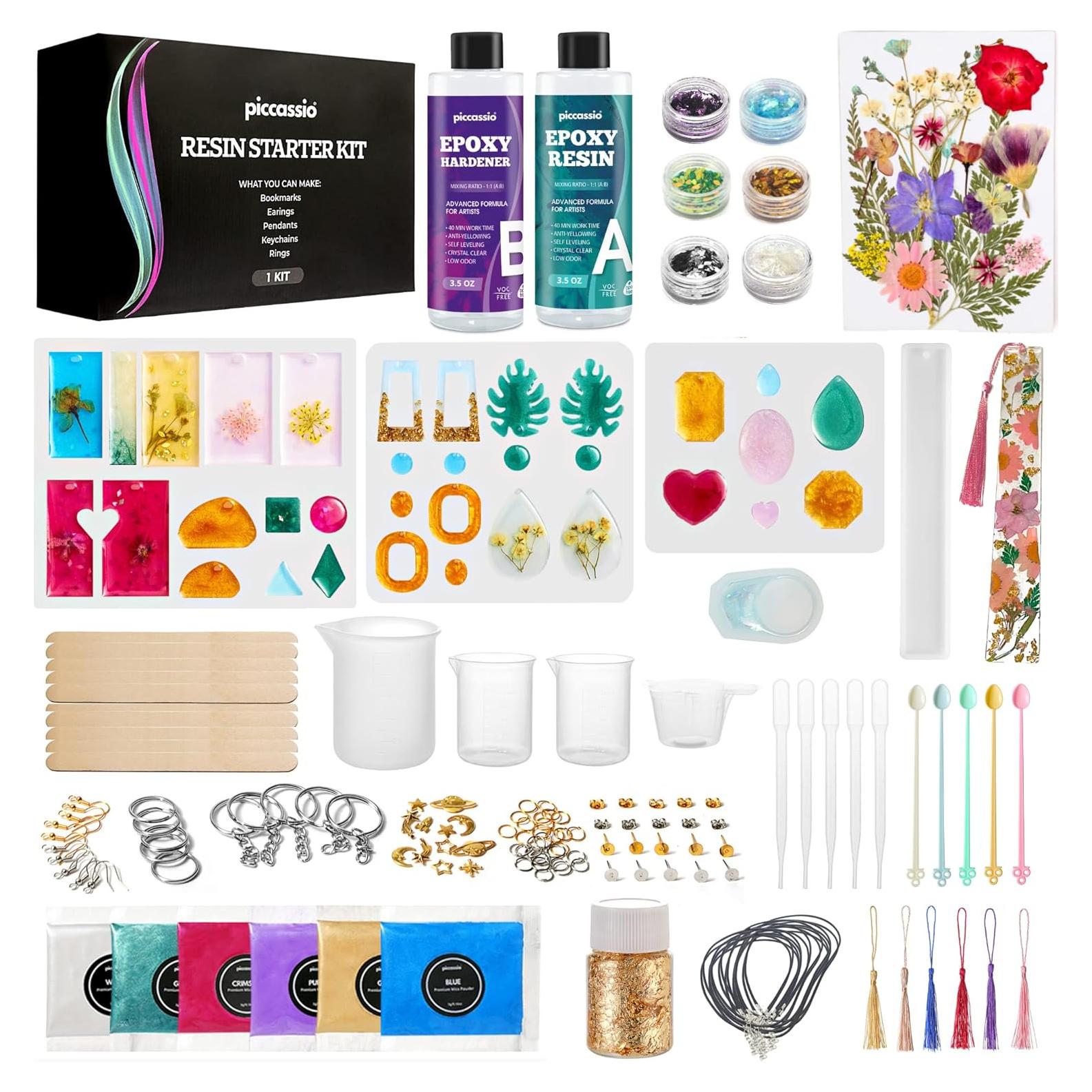 Kit de Resina Epóxica Piccassio 208 Piezas para Joyería