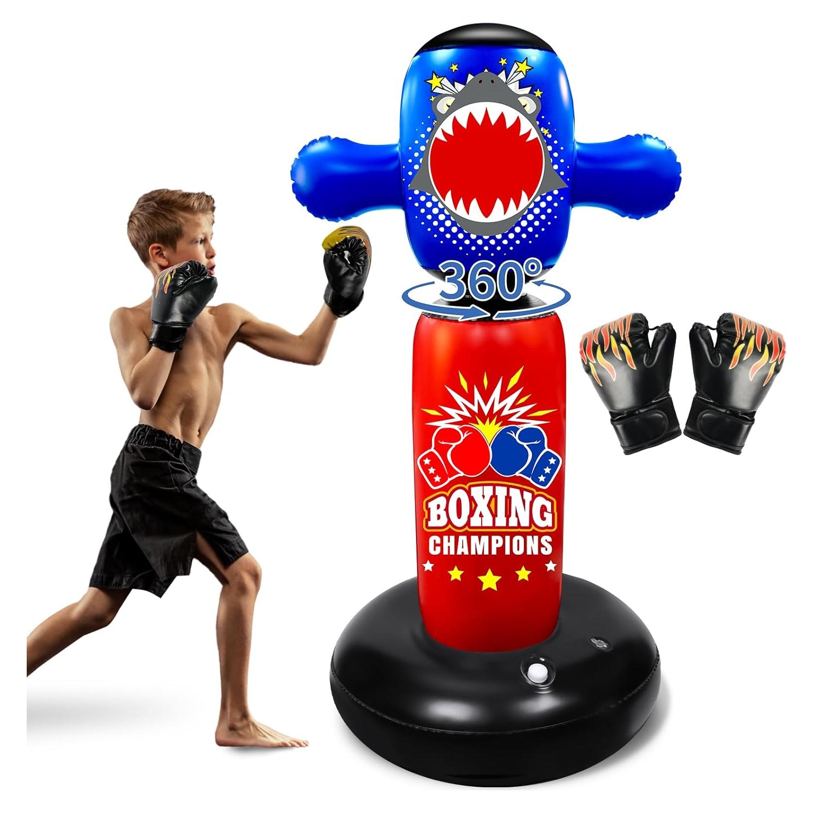 Saco de Boxeo Inflable Hyperzoo 160 cm para Niños con Guantes