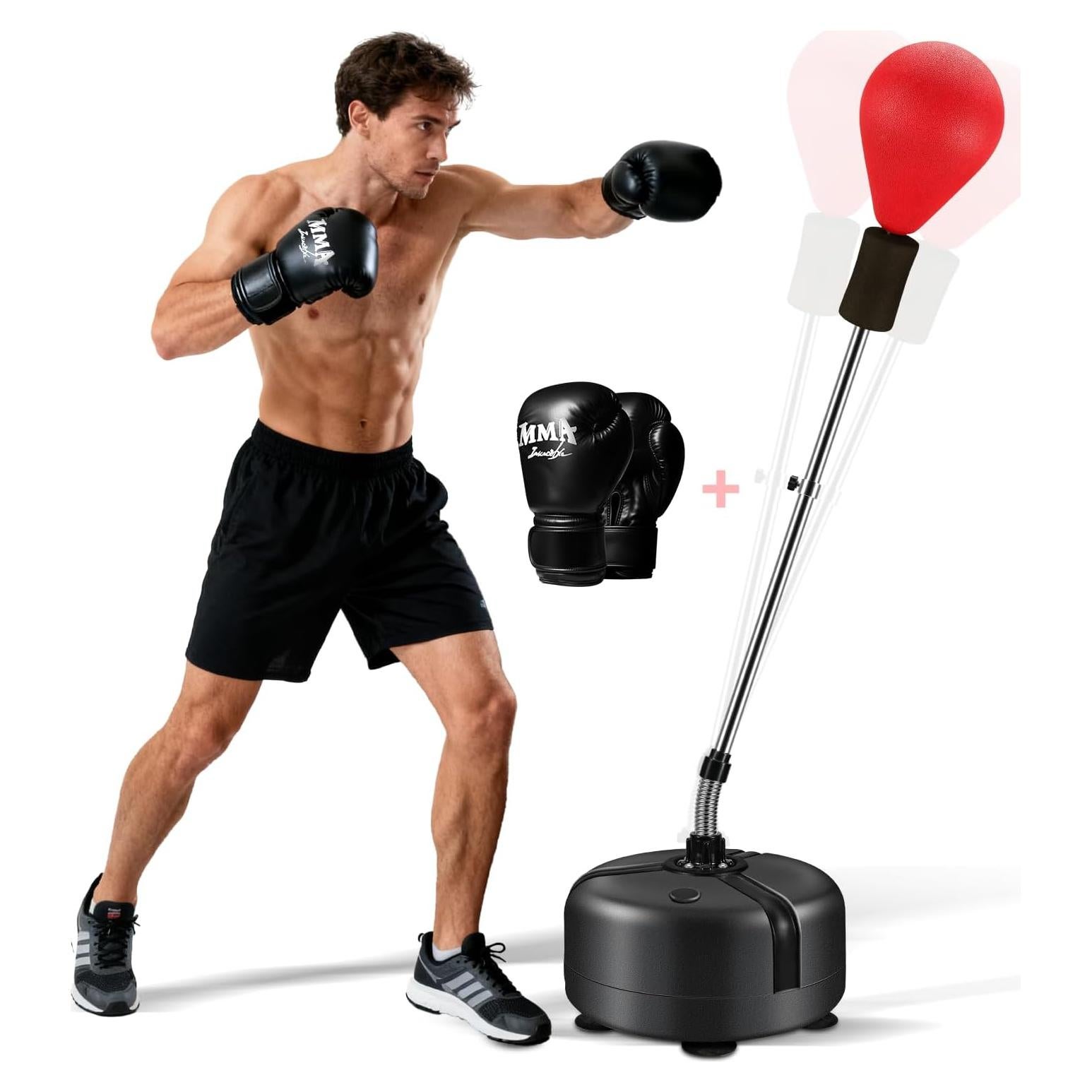 Saco de Boxeo JUOIFIP con Soporte Ajustable y Guantes