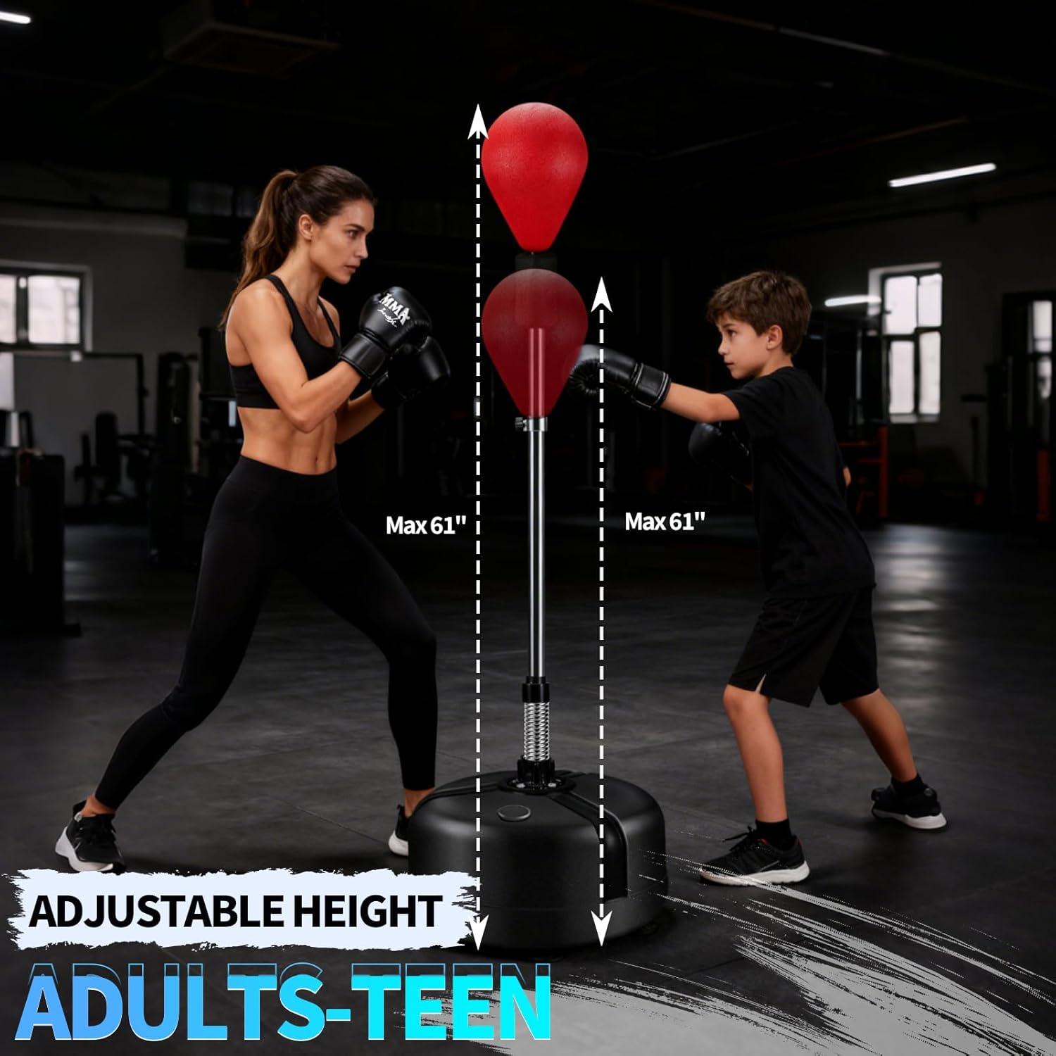 Saco de Boxeo JUOIFIP con Soporte Ajustable y Guantes