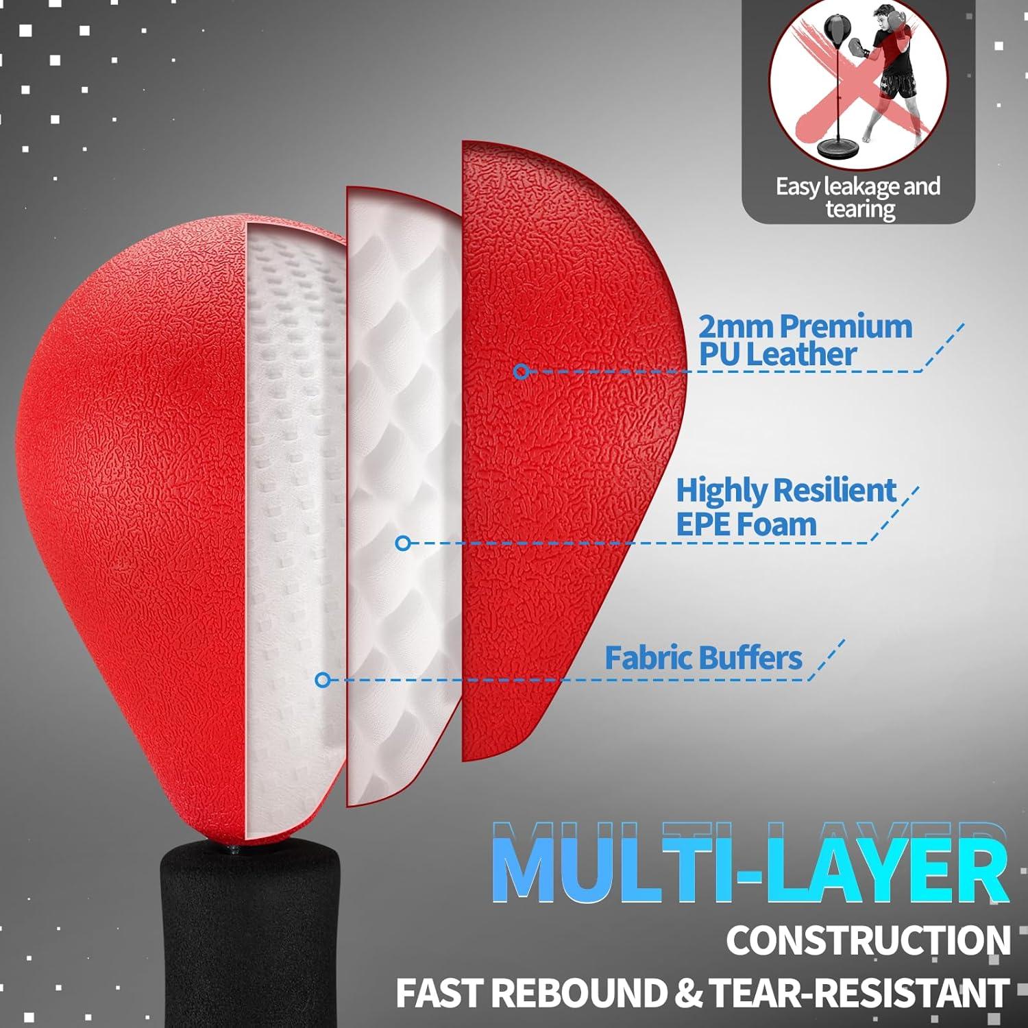 Saco de Boxeo JUOIFIP con Soporte Ajustable y Guantes