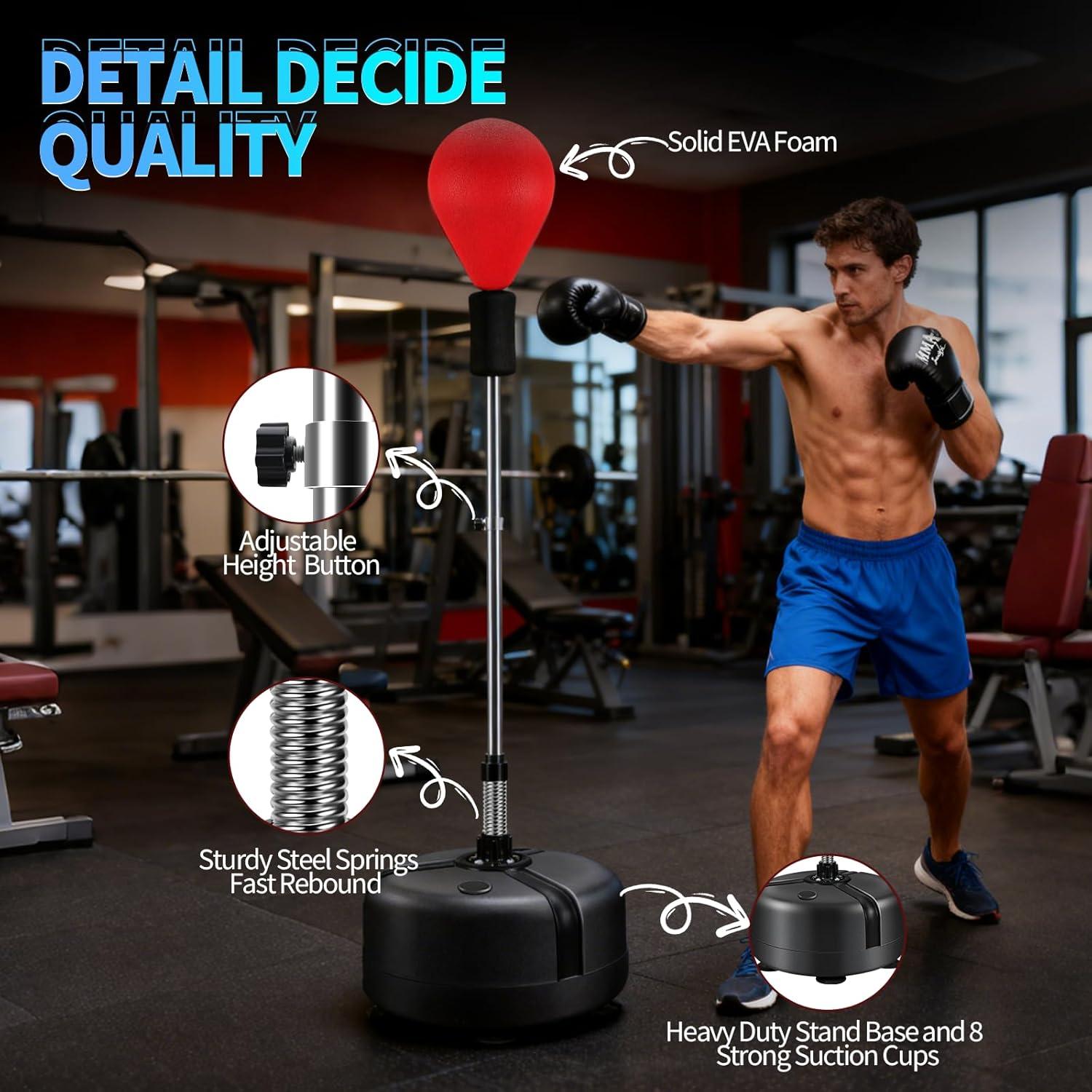 Saco de Boxeo JUOIFIP con Soporte Ajustable y Guantes