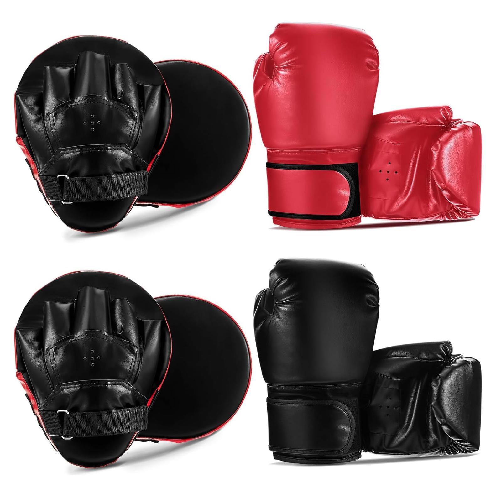 Guantes de Boxeo Foilswirl 8 oz + 4 Almohadillas Entrenamiento
