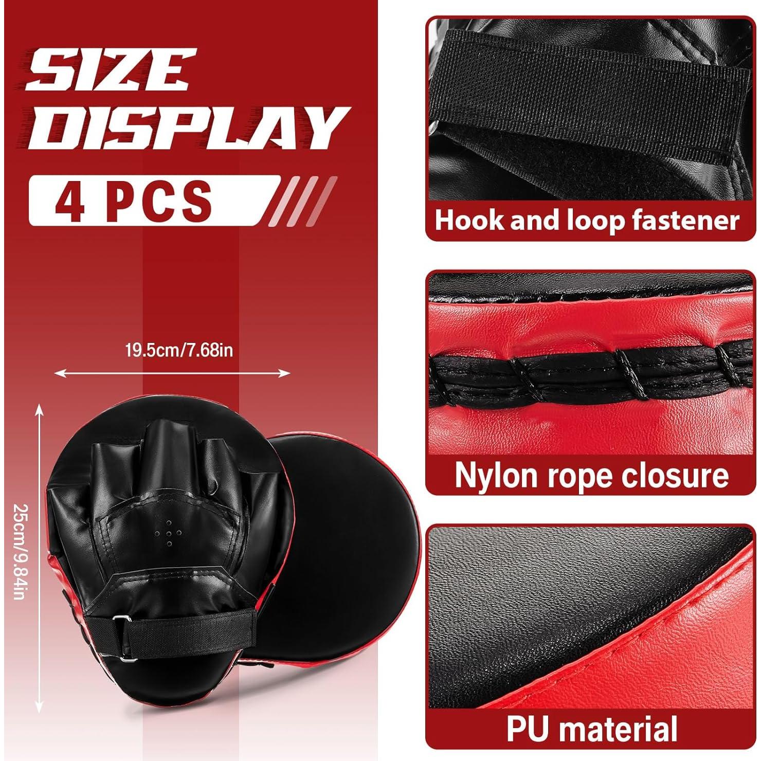 Guantes de Boxeo Foilswirl 8 oz + 4 Almohadillas Entrenamiento