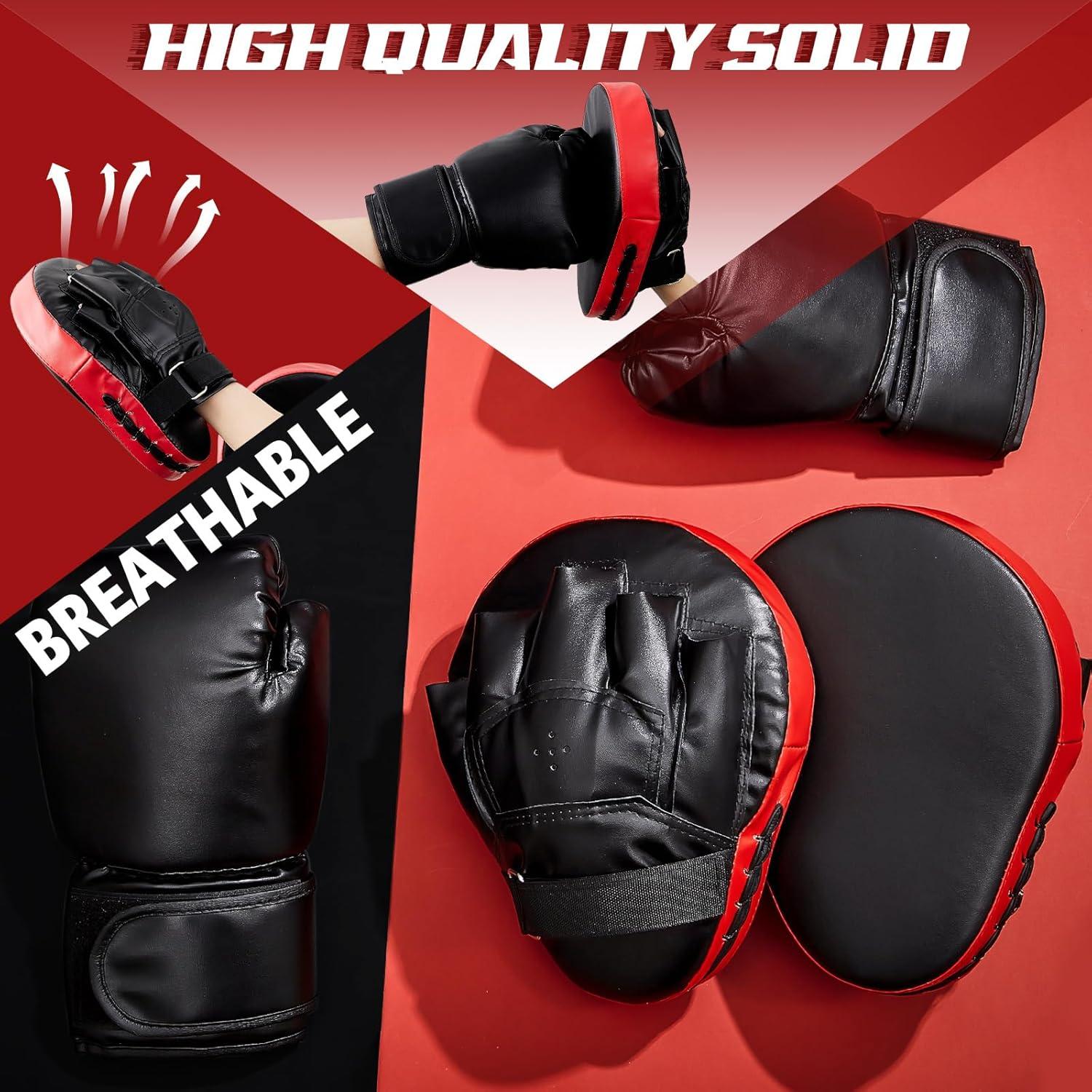 Guantes de Boxeo Foilswirl 8 oz + 4 Almohadillas Entrenamiento