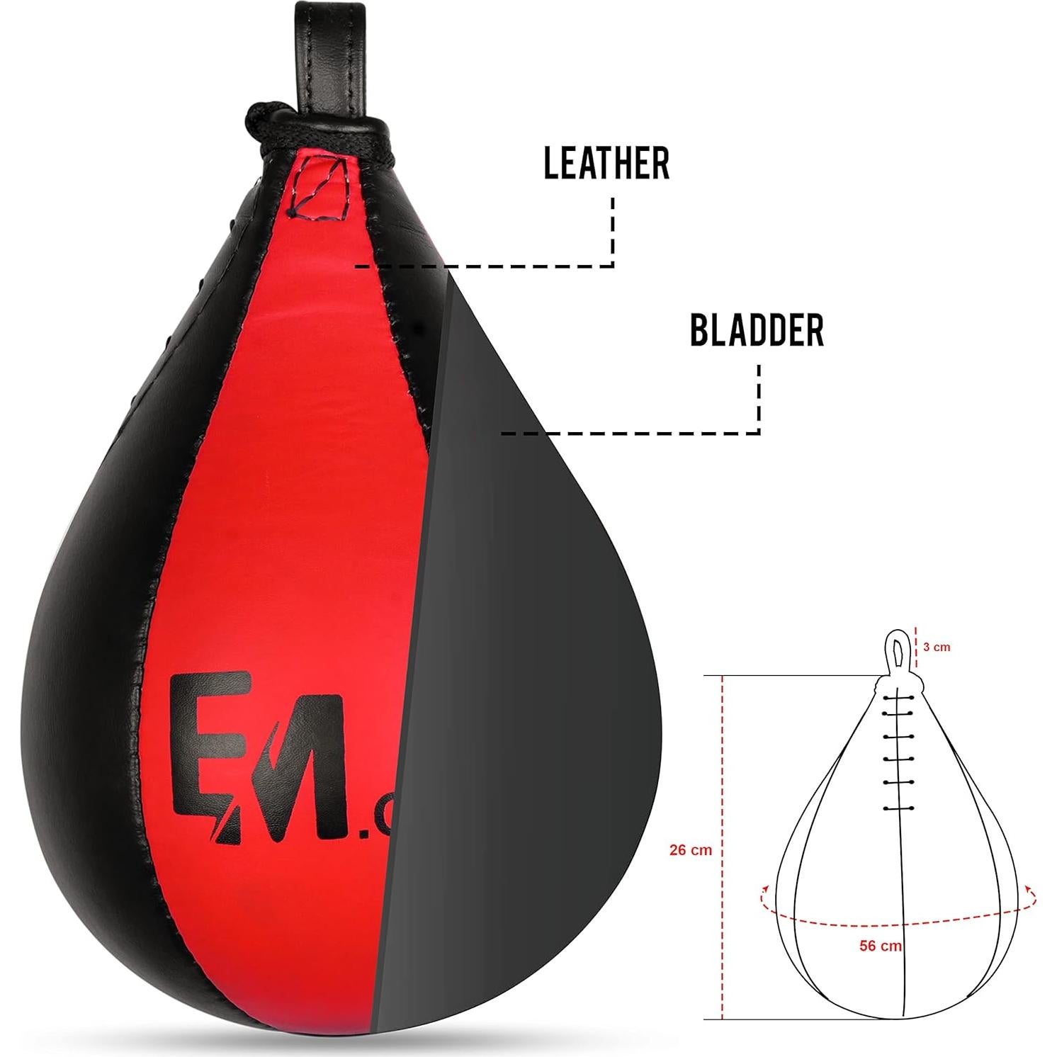 Bolsa de Velocidad de Boxeo Genérico SB01 - Cuero PU 24.4x15.2cm