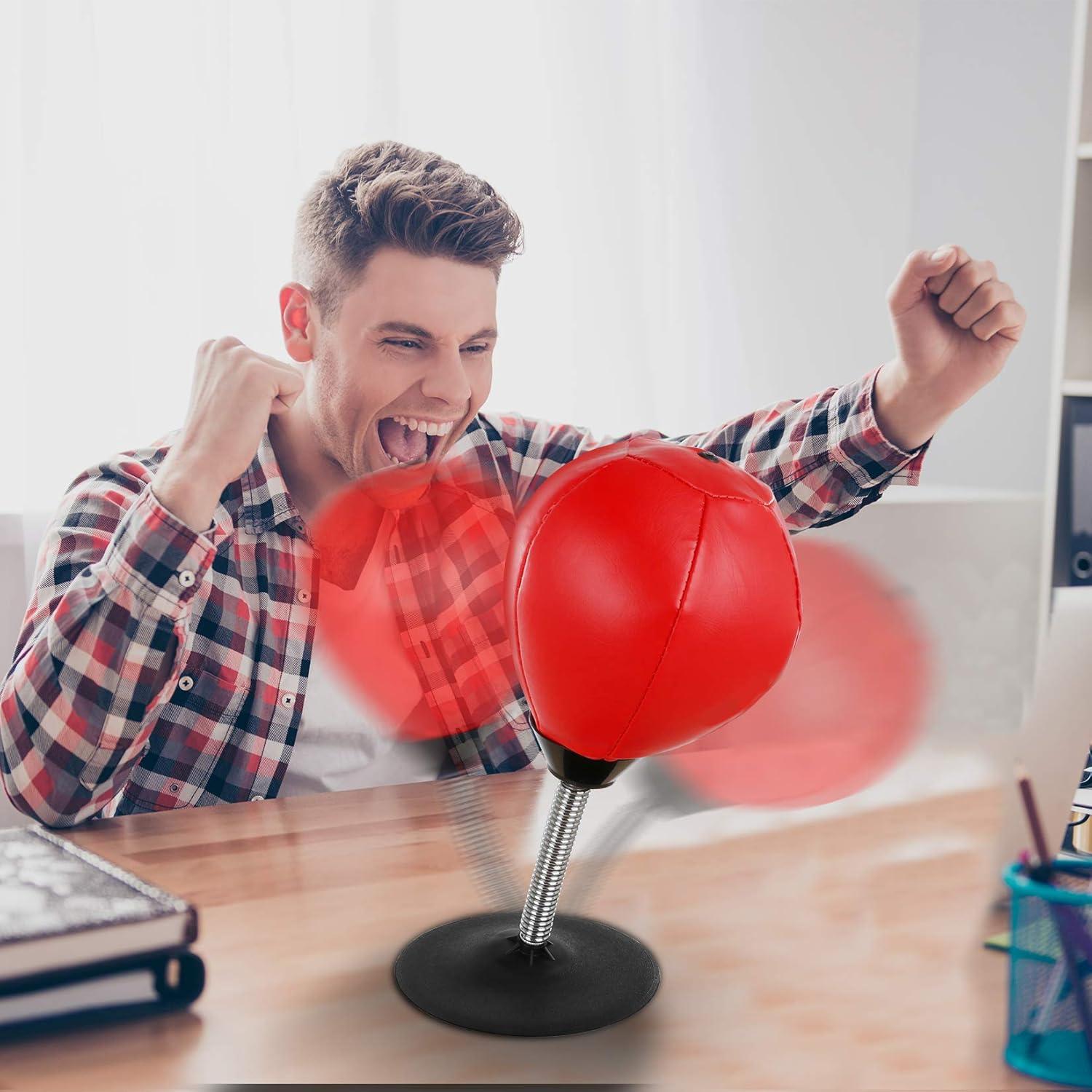 Bolsa de Golpes de Escritorio Goldboy - Boxeo Inflable Rojo