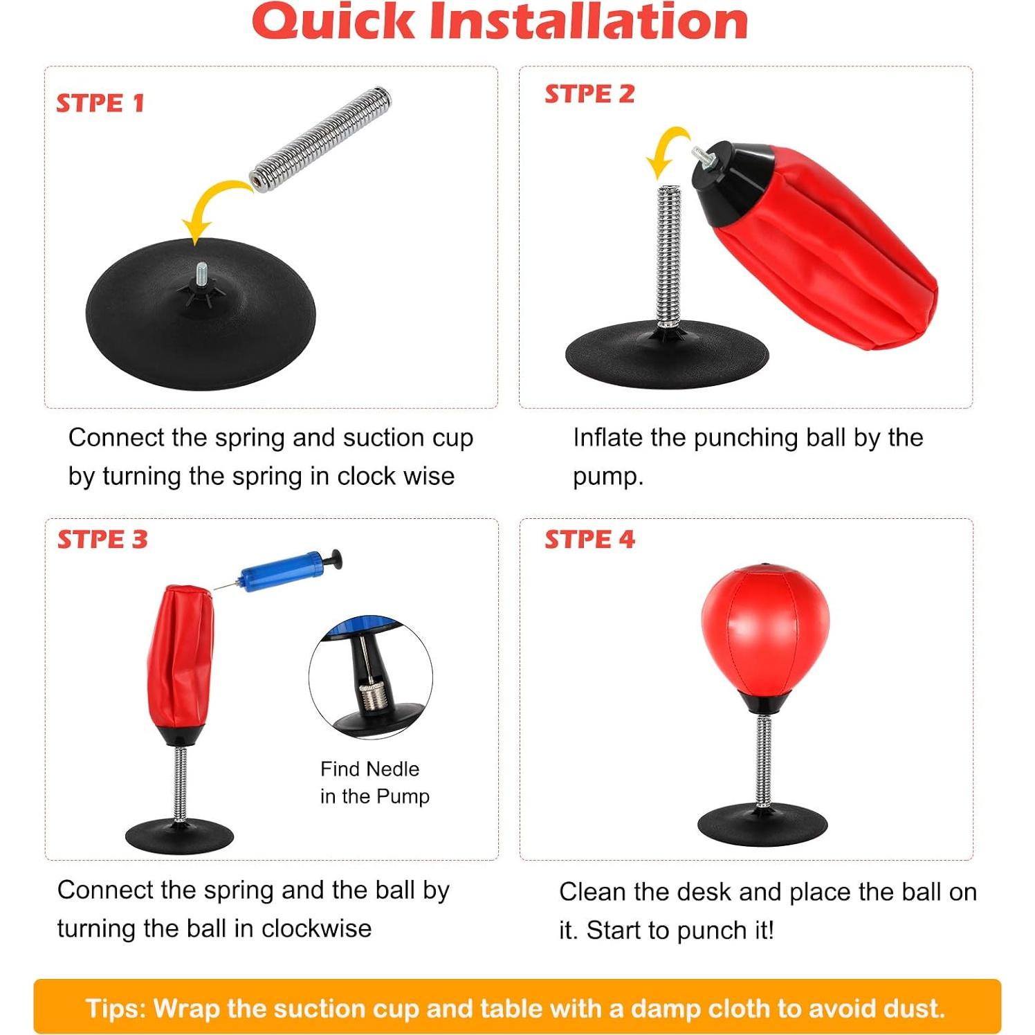 Bolsa de Golpes de Escritorio Goldboy - Boxeo Inflable Rojo