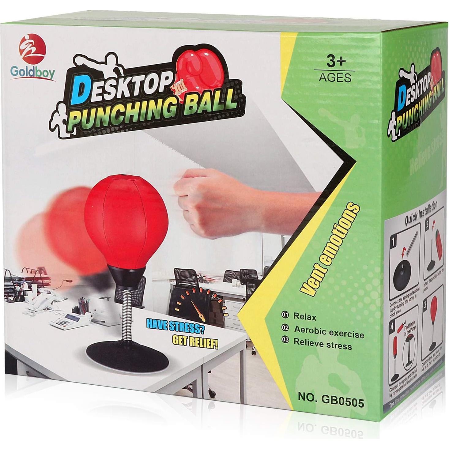 Bolsa de Golpes de Escritorio Goldboy - Boxeo Inflable Rojo