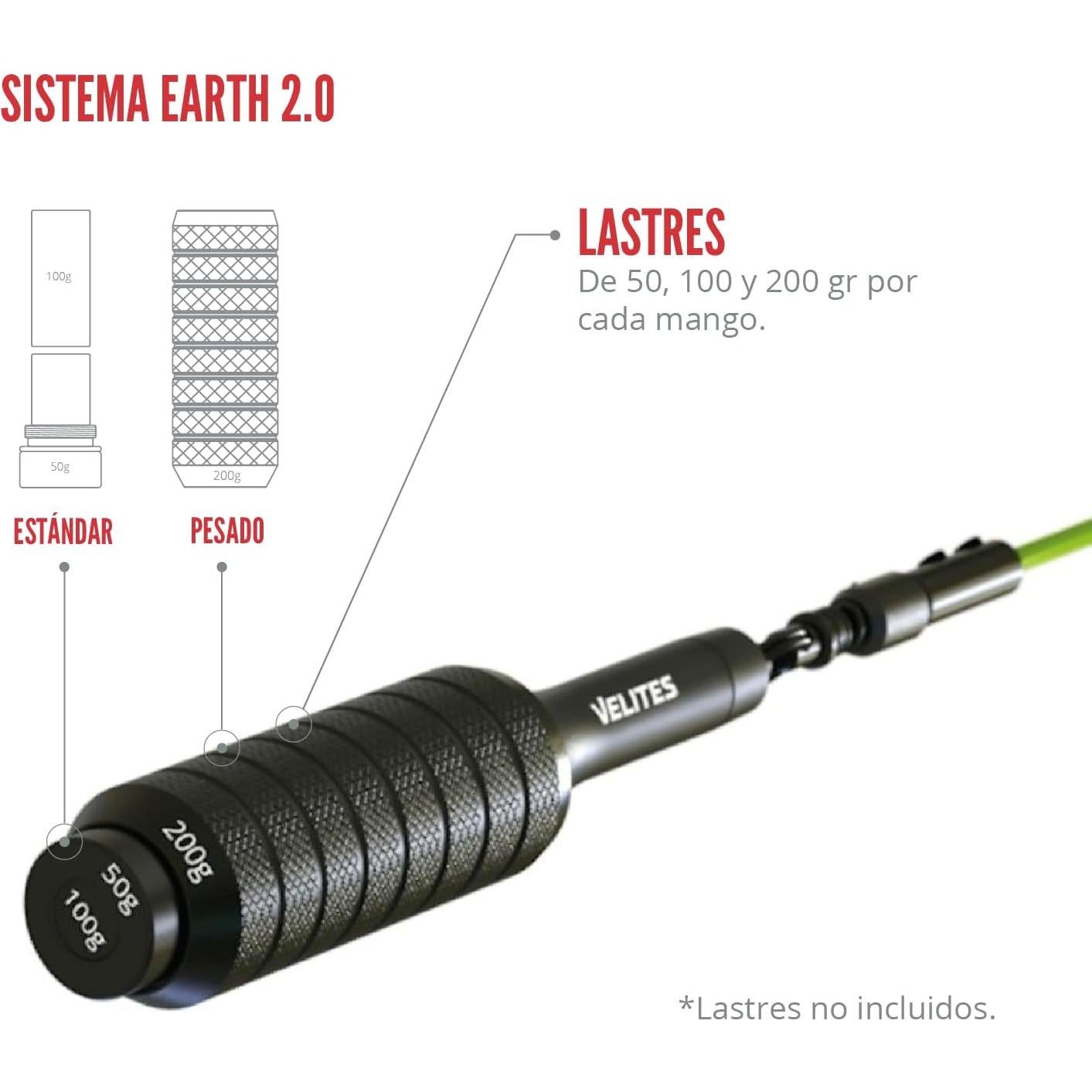 Cuerda de Salto con Peso Velites Tierra 2.0 - Aluminio 3.05m