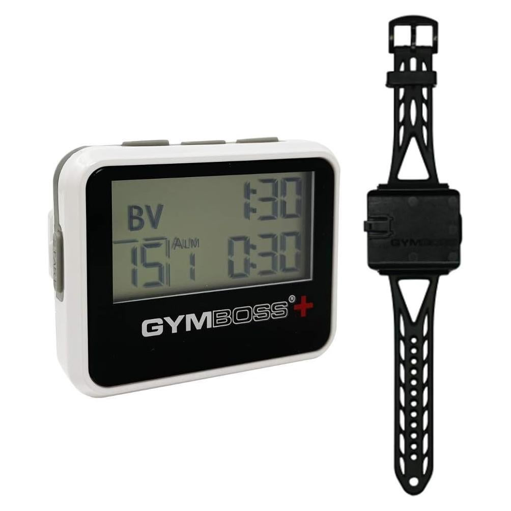Temporizador de Intervalos Gymboss Plus con Correa - Blanco/Gris