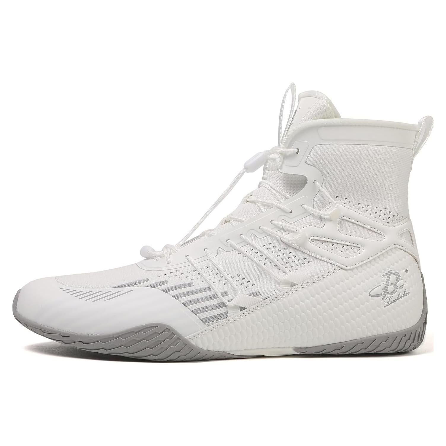 Zapatos de Boxeo Hombre LS508 Tobillo Alto 16.5 cm Blanco/Grey