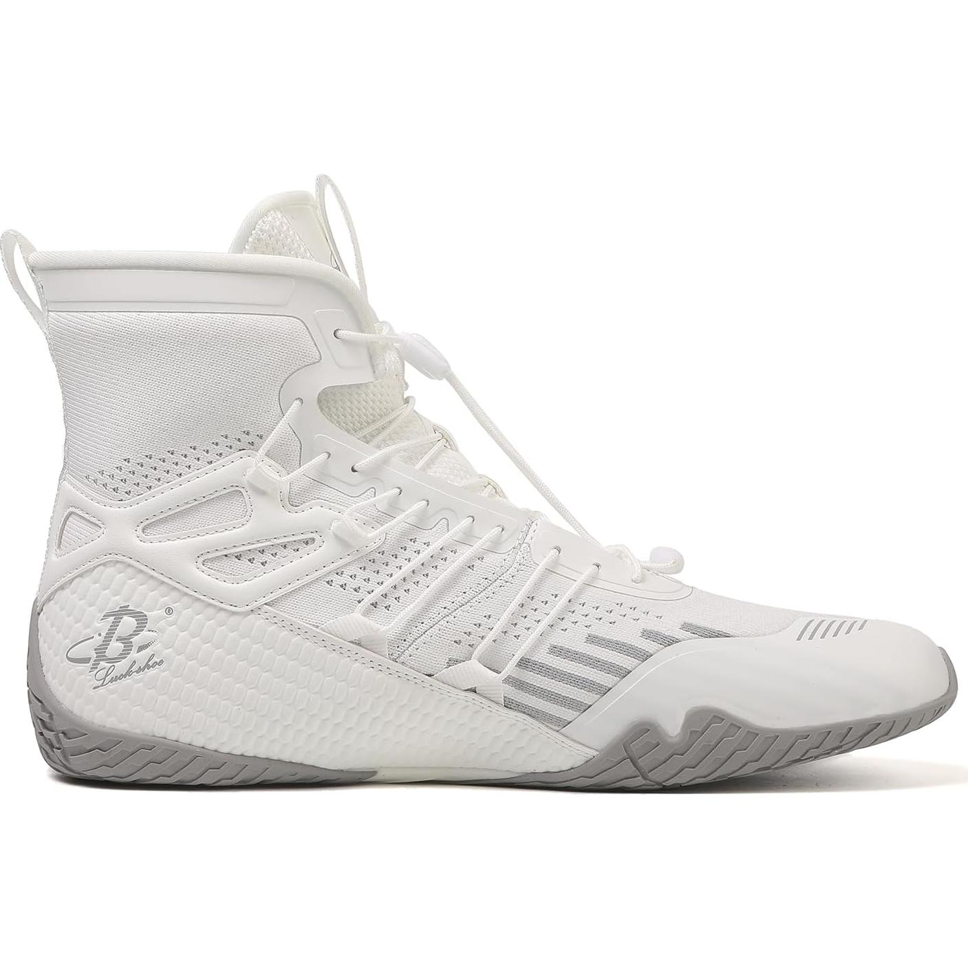 Zapatos de Boxeo Hombre LS508 Tobillo Alto 16.5 cm Blanco/Grey