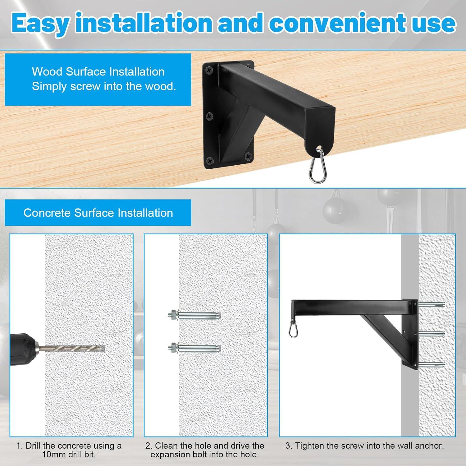 Soporte de bolsa pesada de pared STARVAST - 300 kg - Negro