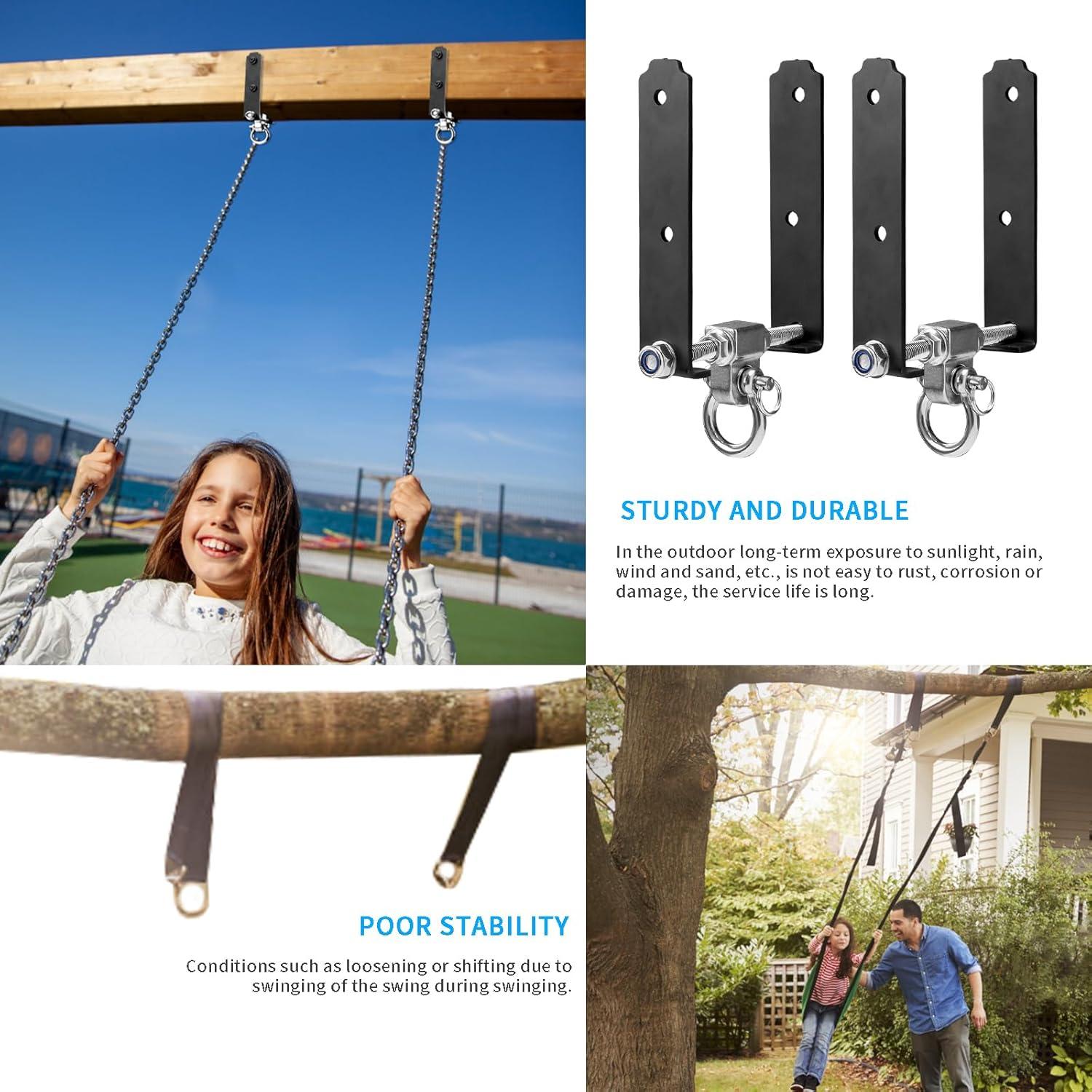 Soportes de Columpio Yyiwhmy 180° Alta Resistencia 299kg 2 Paquete