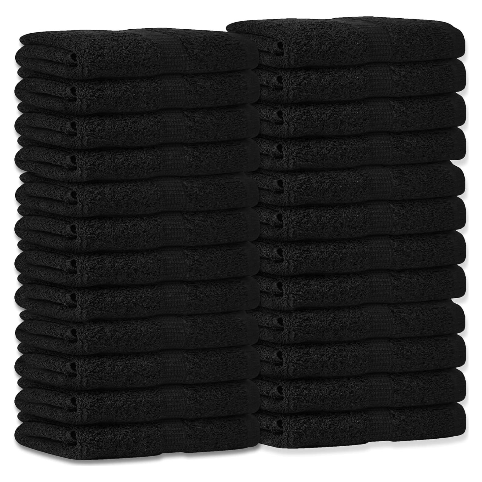 Toallas de Mano MAGTEX Negras 24 Unidades 40x68 cm 100% Algodón