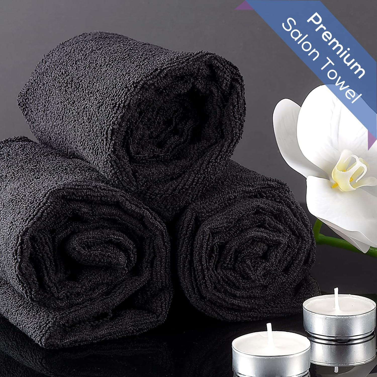 Toallas de Mano MAGTEX Negras 24 Unidades 40x68 cm 100% Algodón