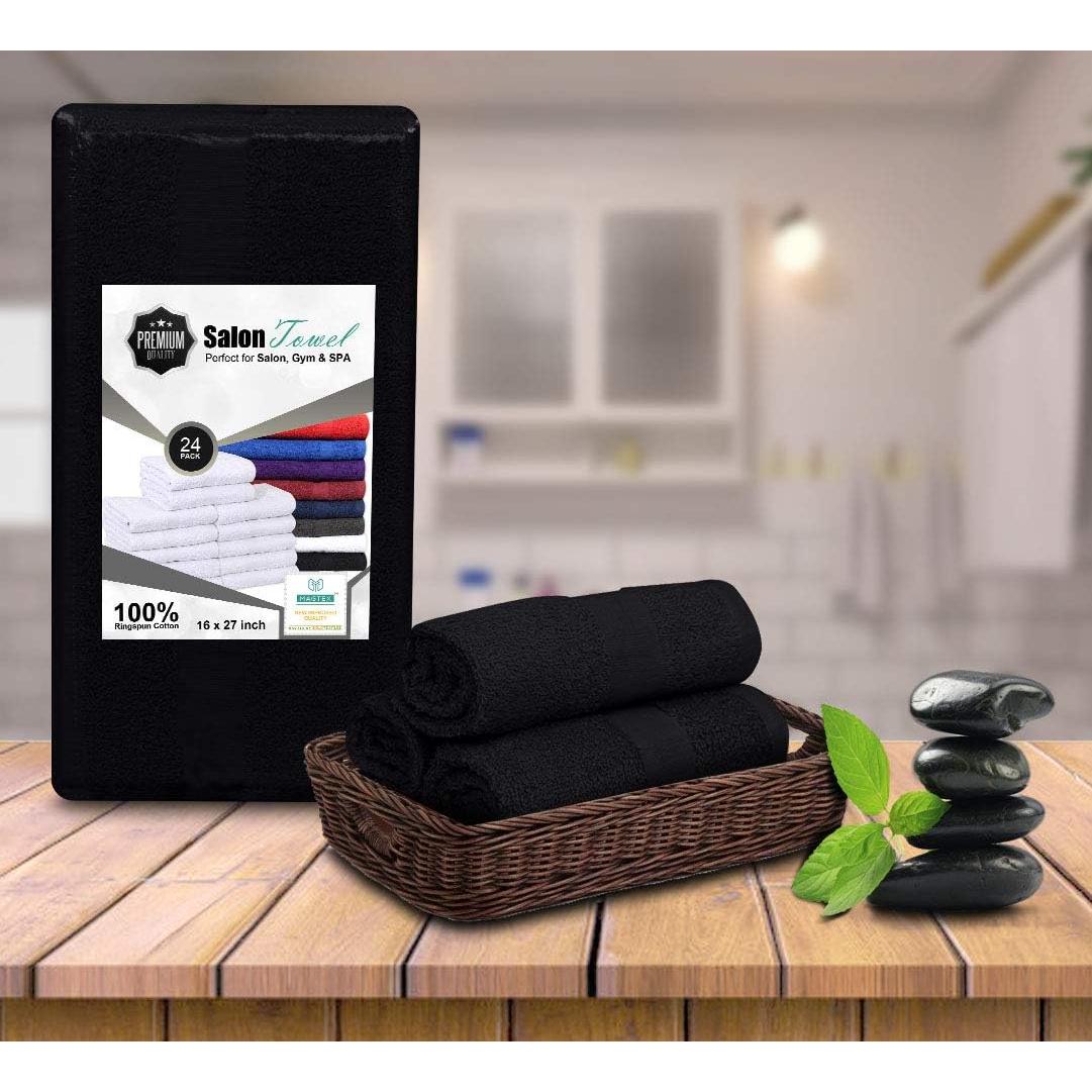 Toallas de Mano MAGTEX Negras 24 Unidades 40x68 cm 100% Algodón