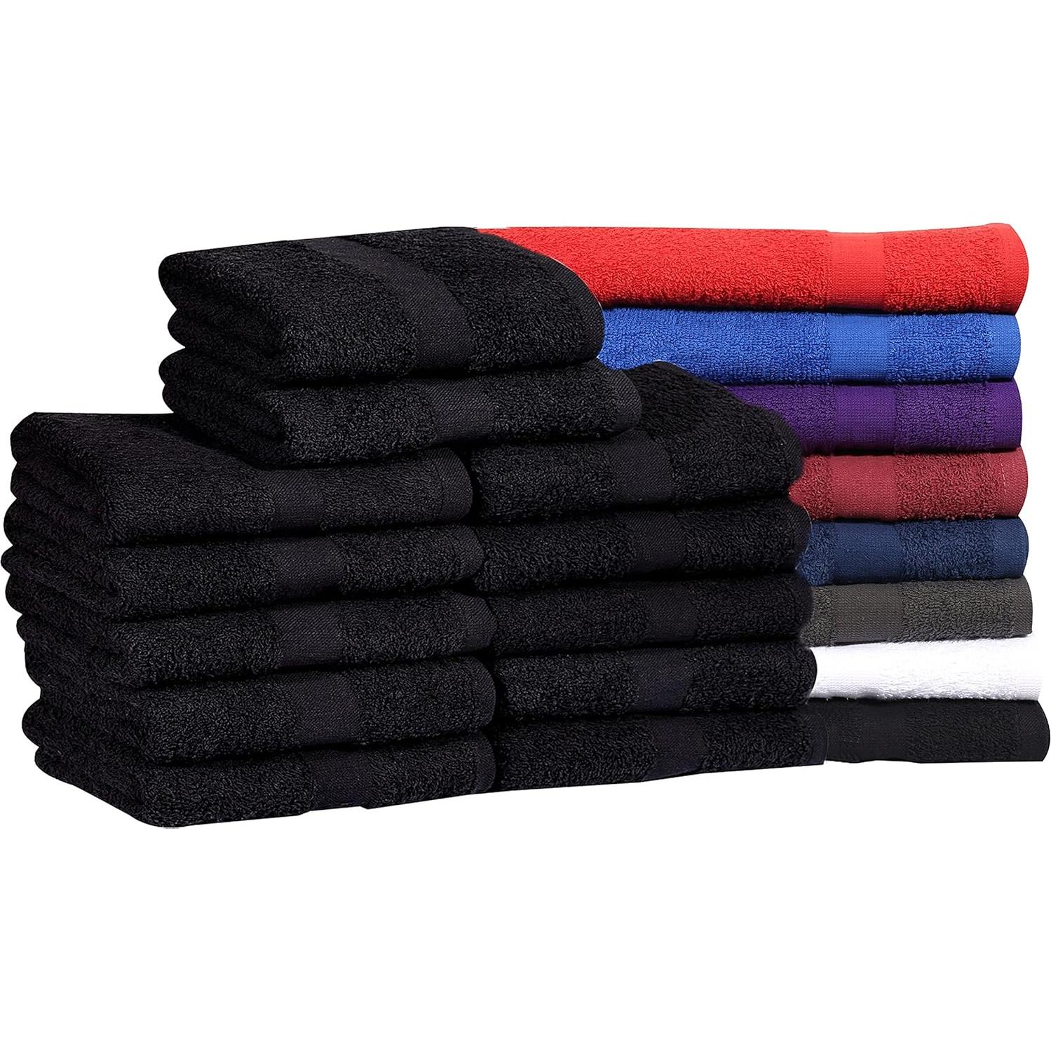 Toallas de Mano MAGTEX Negras 24 Unidades 40x68 cm 100% Algodón