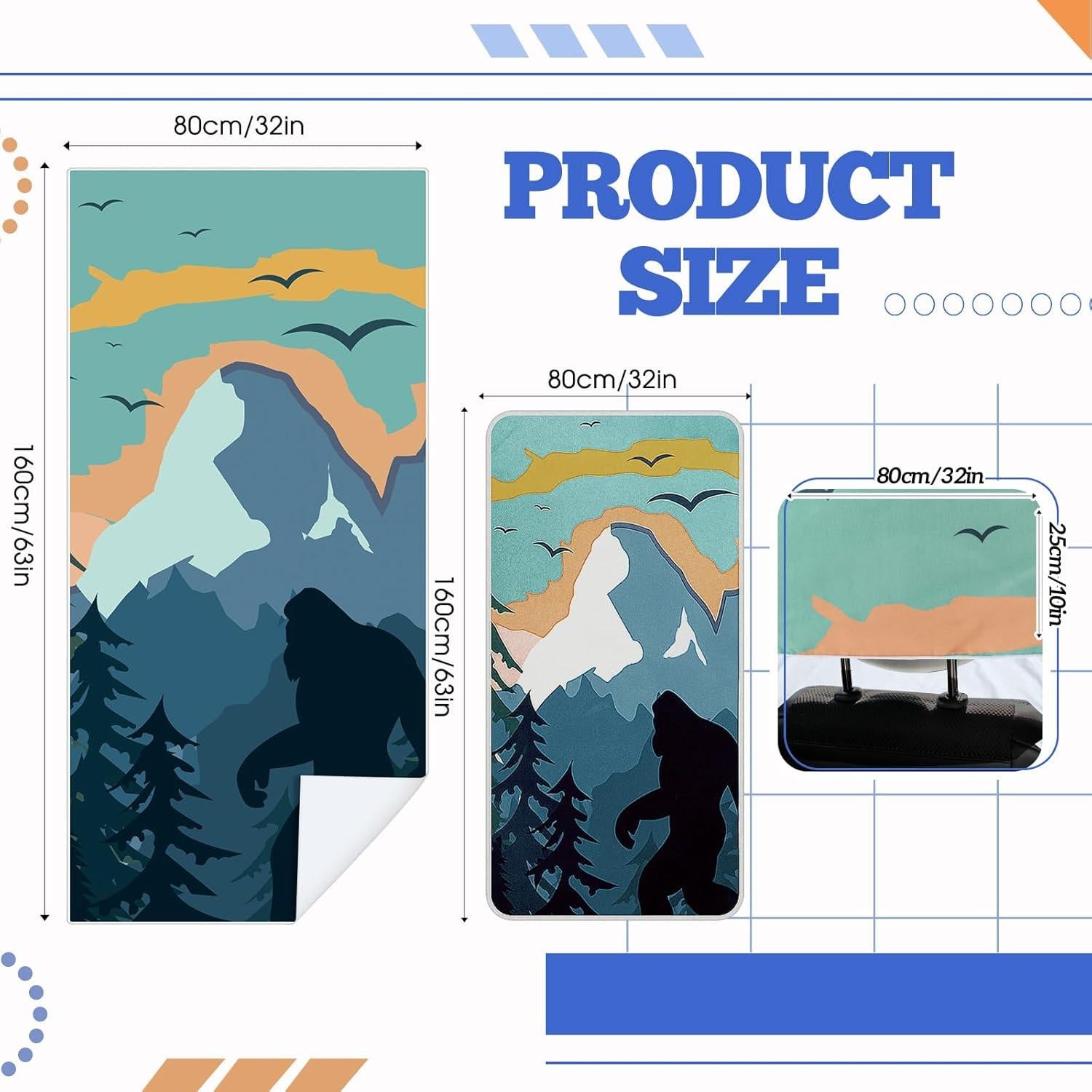 Paquete 2 Fundas Toalla Asiento Coche + Toalla Deportiva Hahafelt